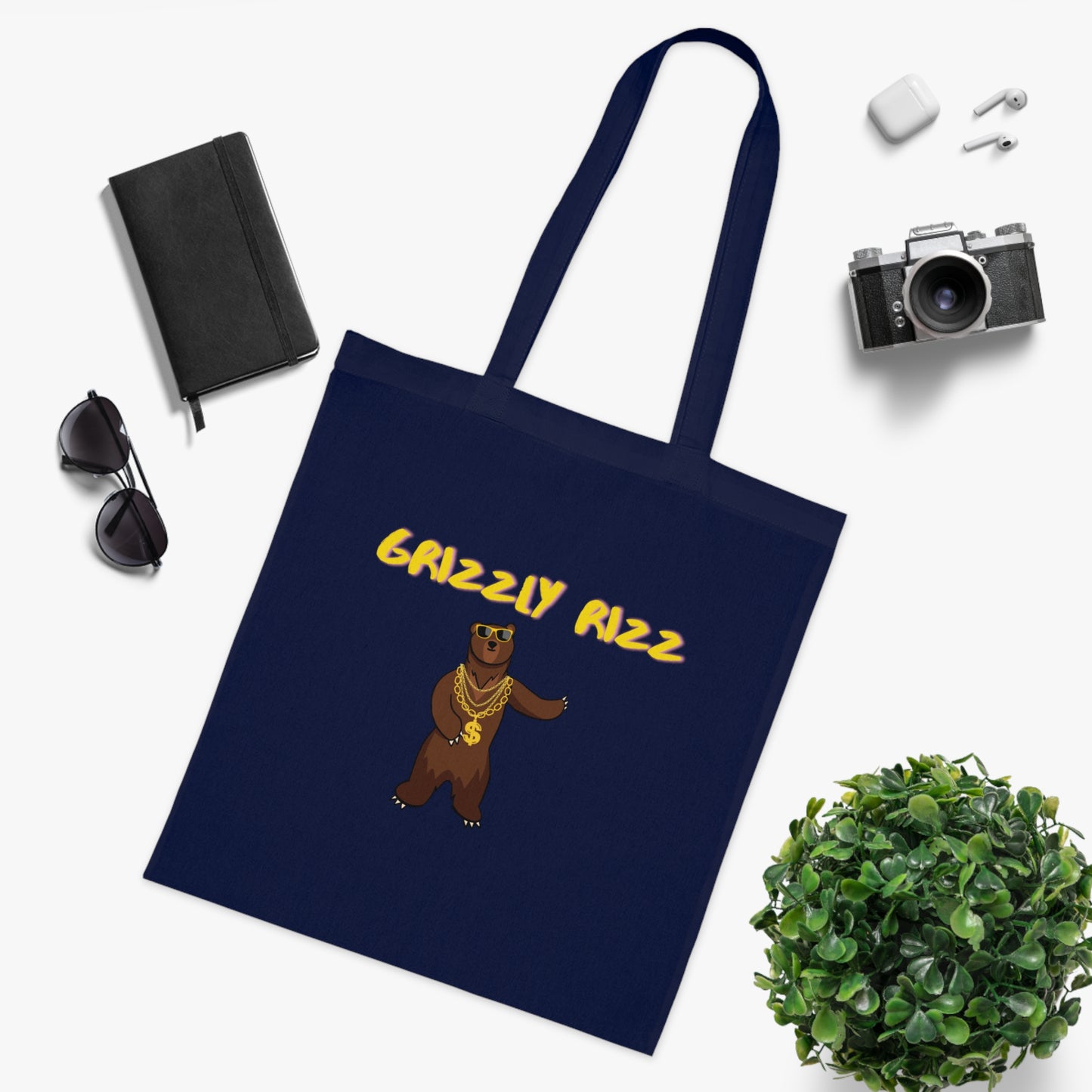 Grizzly Rizz Bear Tote Bag EU