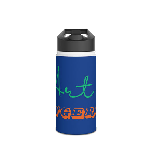 Make Art in Blue Stainless Steel Water Bottle, Standard Lid