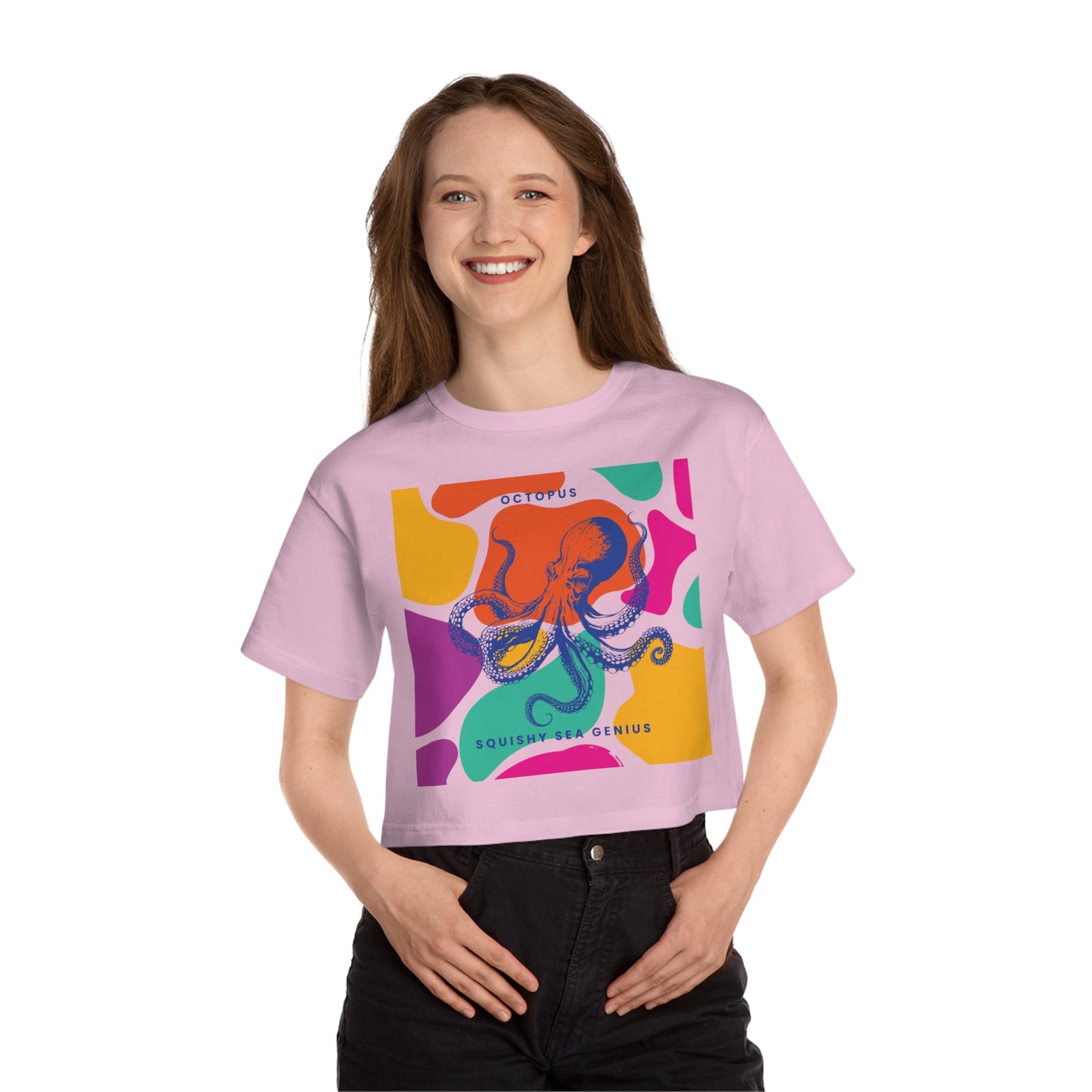 Squishy Sea Genius Octopus Champion Women's Heritage Cropped T-Shirt