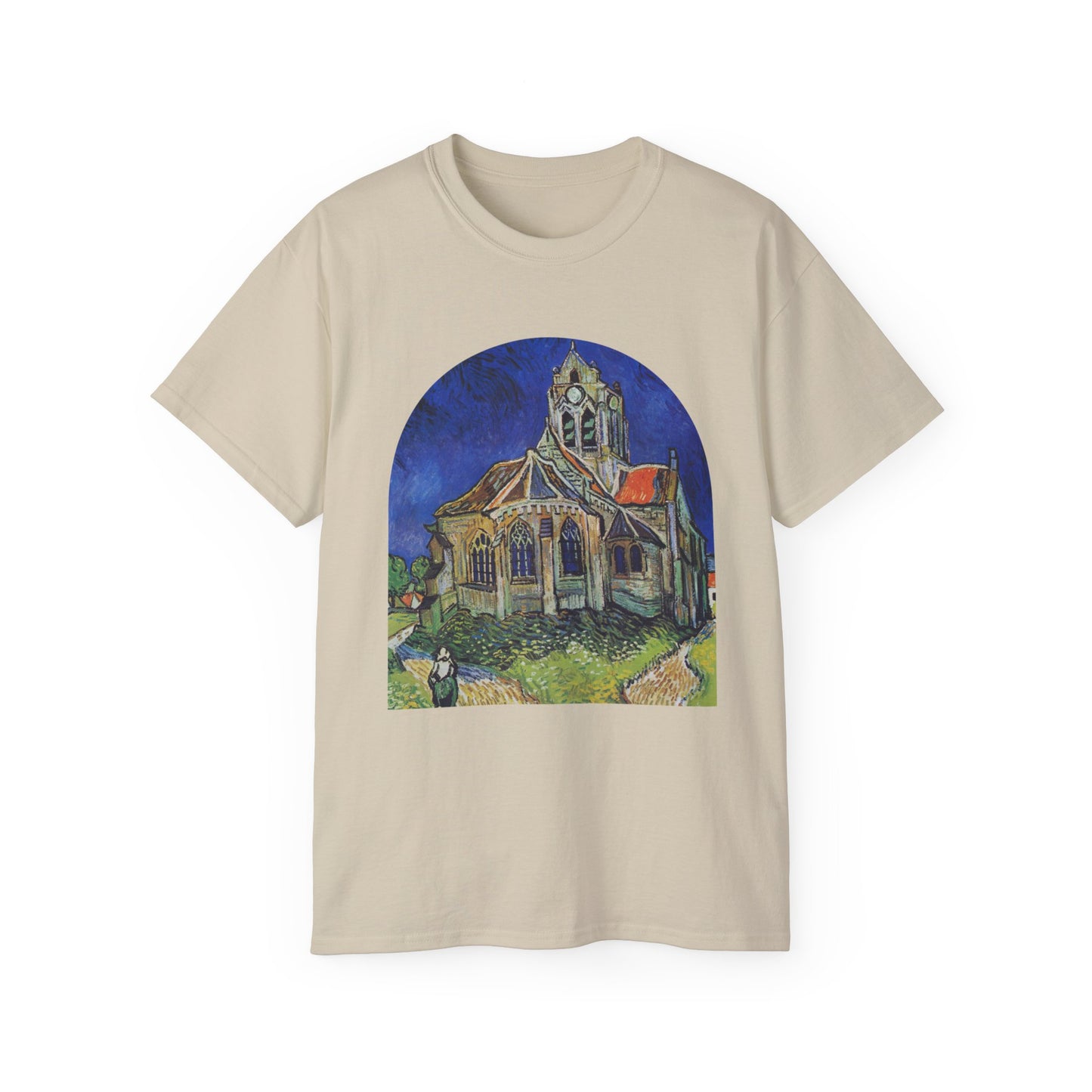 Vincent Van Gogh, The Church at Auvers 1890 Ultra Cotton Tee