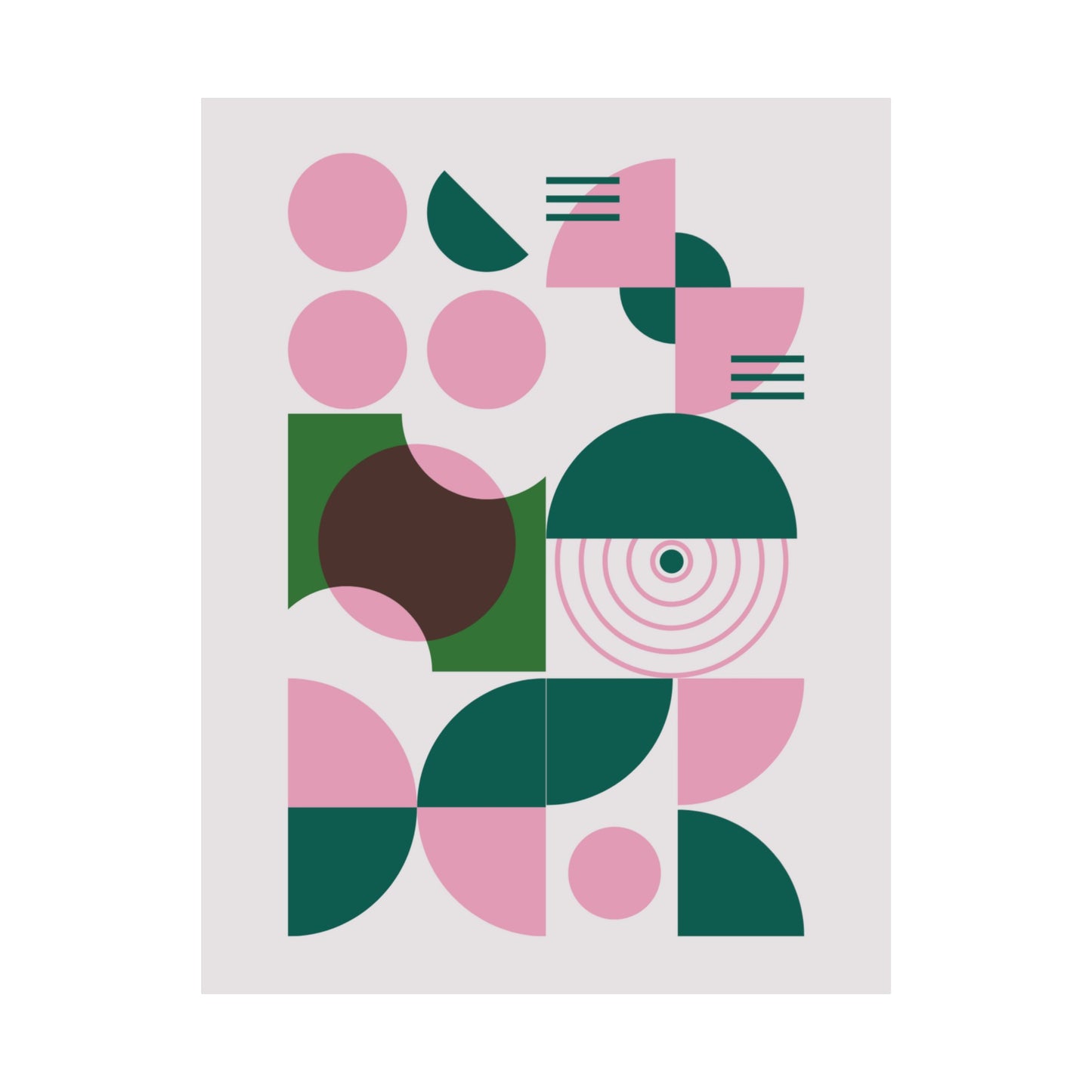 Circles in Green and Pink Illustration Vertical Poster