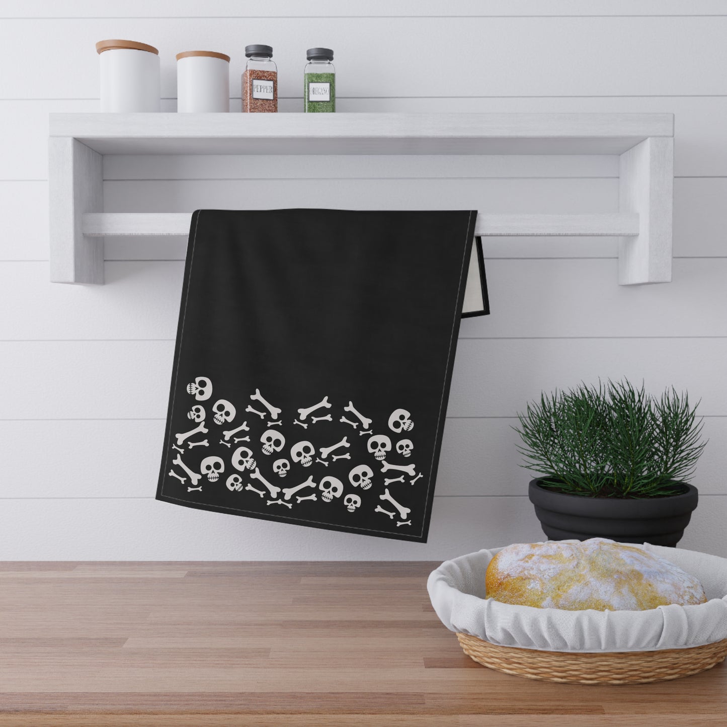 Skull and Bones  Black Towels cotton