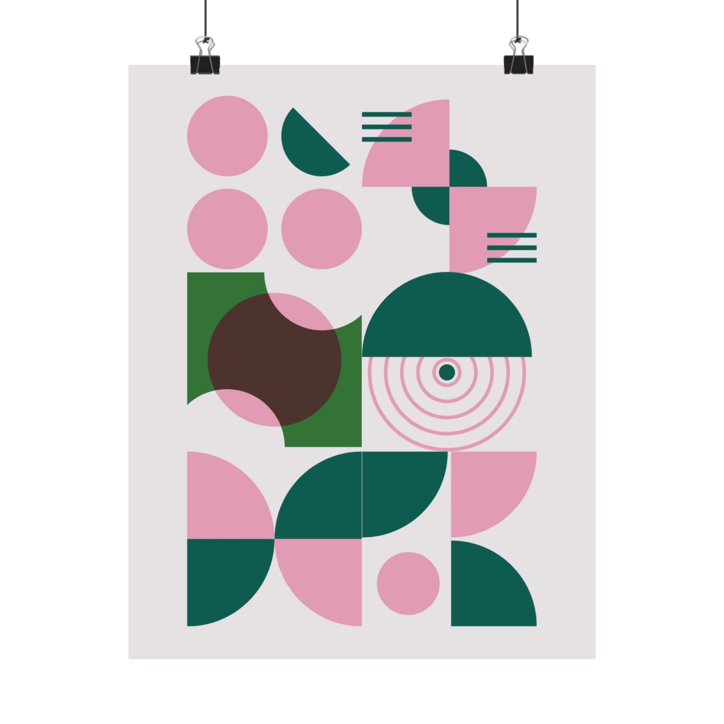 Circles in Green and Pink Illustration Vertical Poster