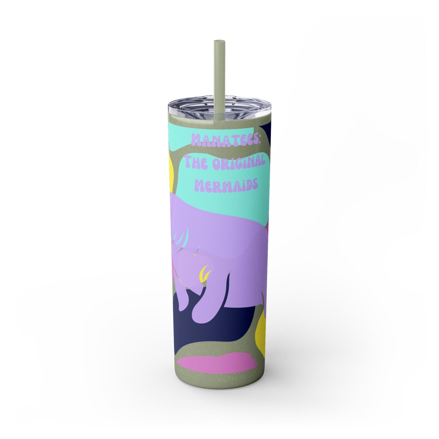 The Original Mermaid Manatee Tumbler with Straw, 20oz