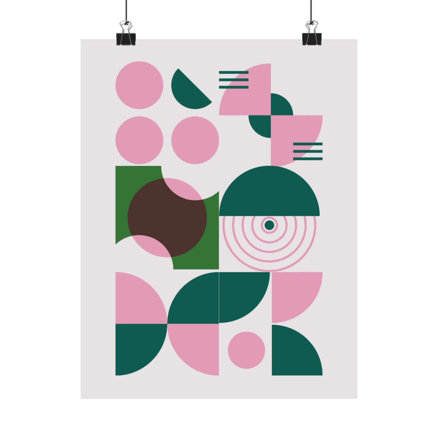 Circles in Green and Pink Illustration Vertical Poster