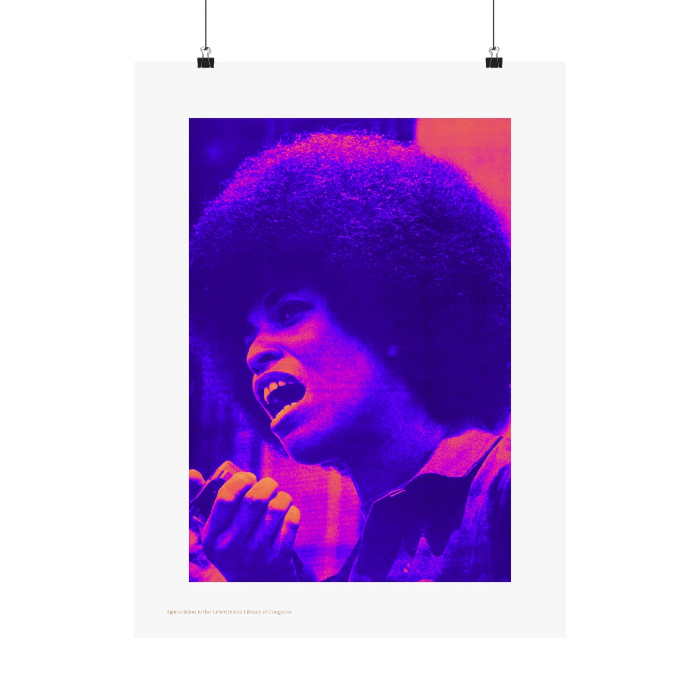 Angela Davis Black Panther Party Vertical Poster