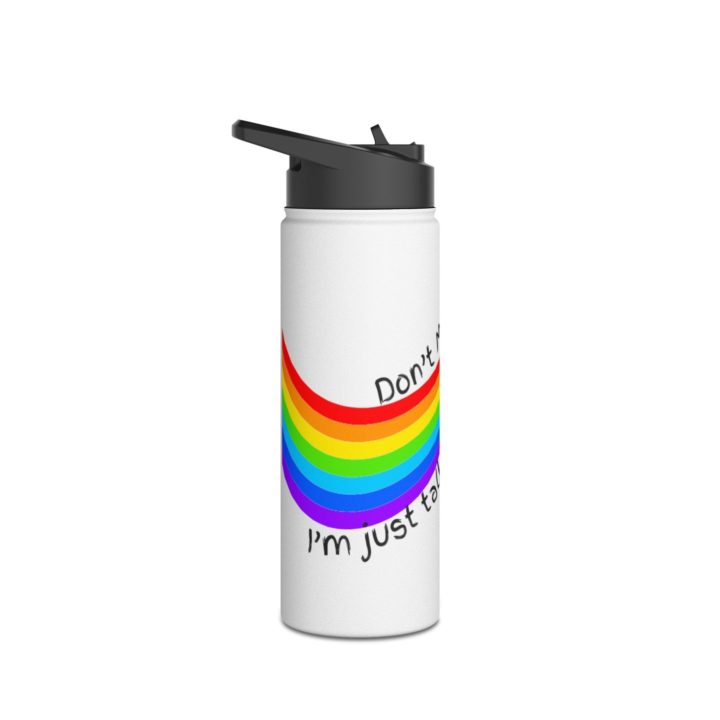 Talking to Myself Rainbow Stainless Steel Water Bottle, Standard Lid