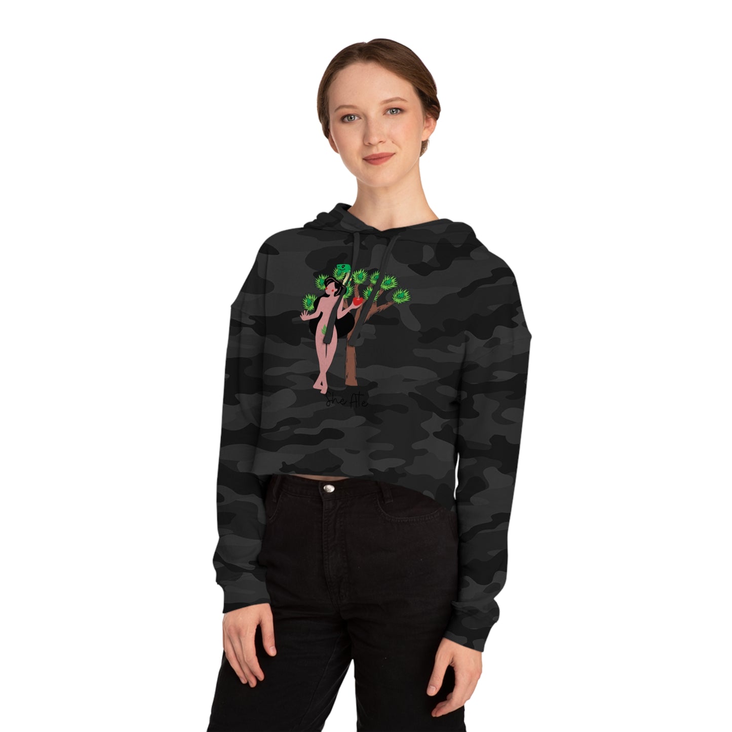 Eve She Ate Crop Hoodie