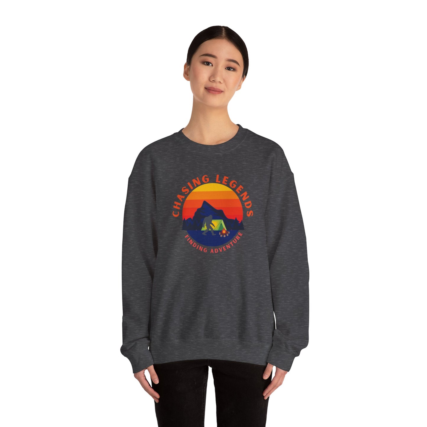 Sudadera unisex de cuello redondo de mezcla pesada Bigfoot Adventure: Chasing Legends