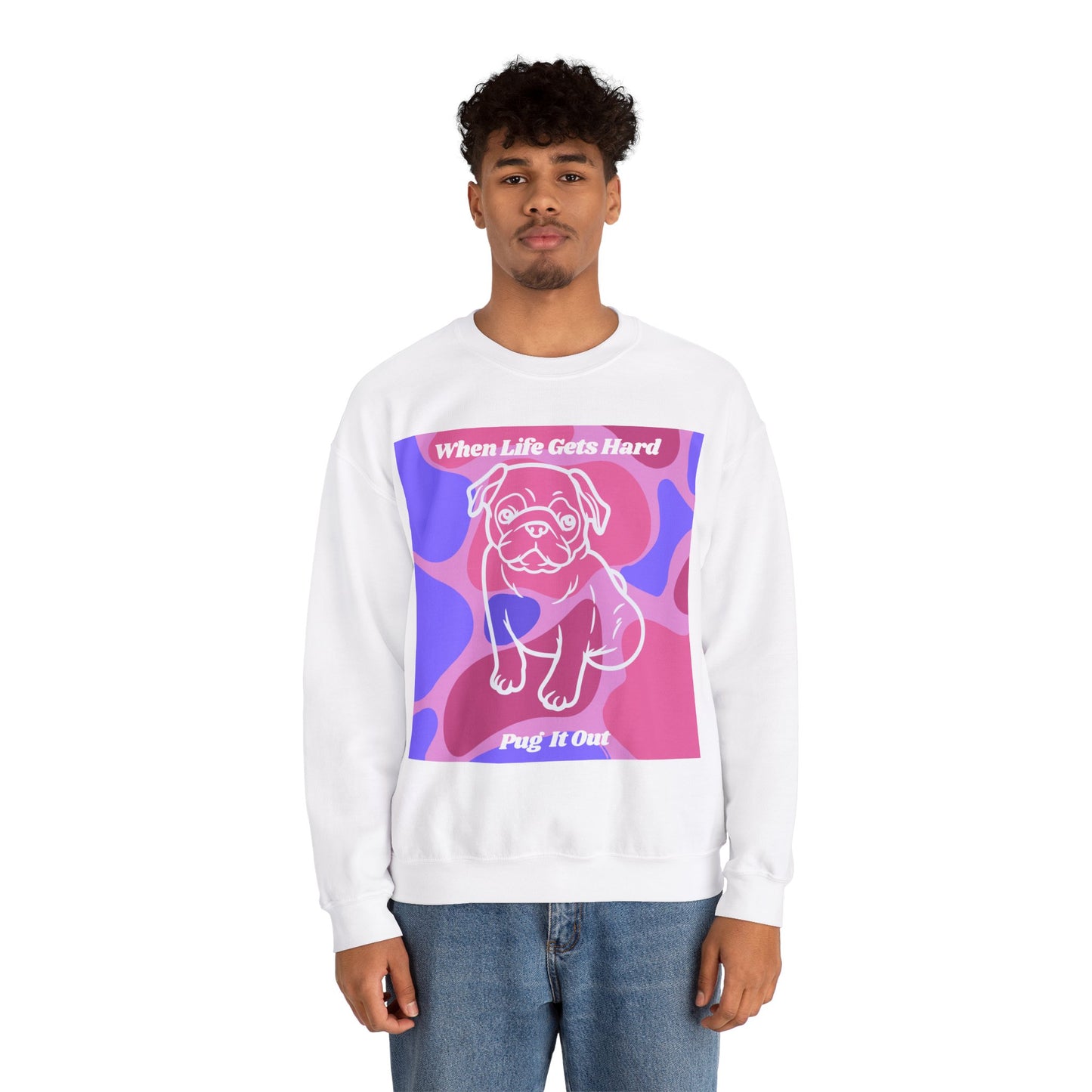 Charming Pug Unisex Heavy Blend™ Crewneck Sweatshirt EU