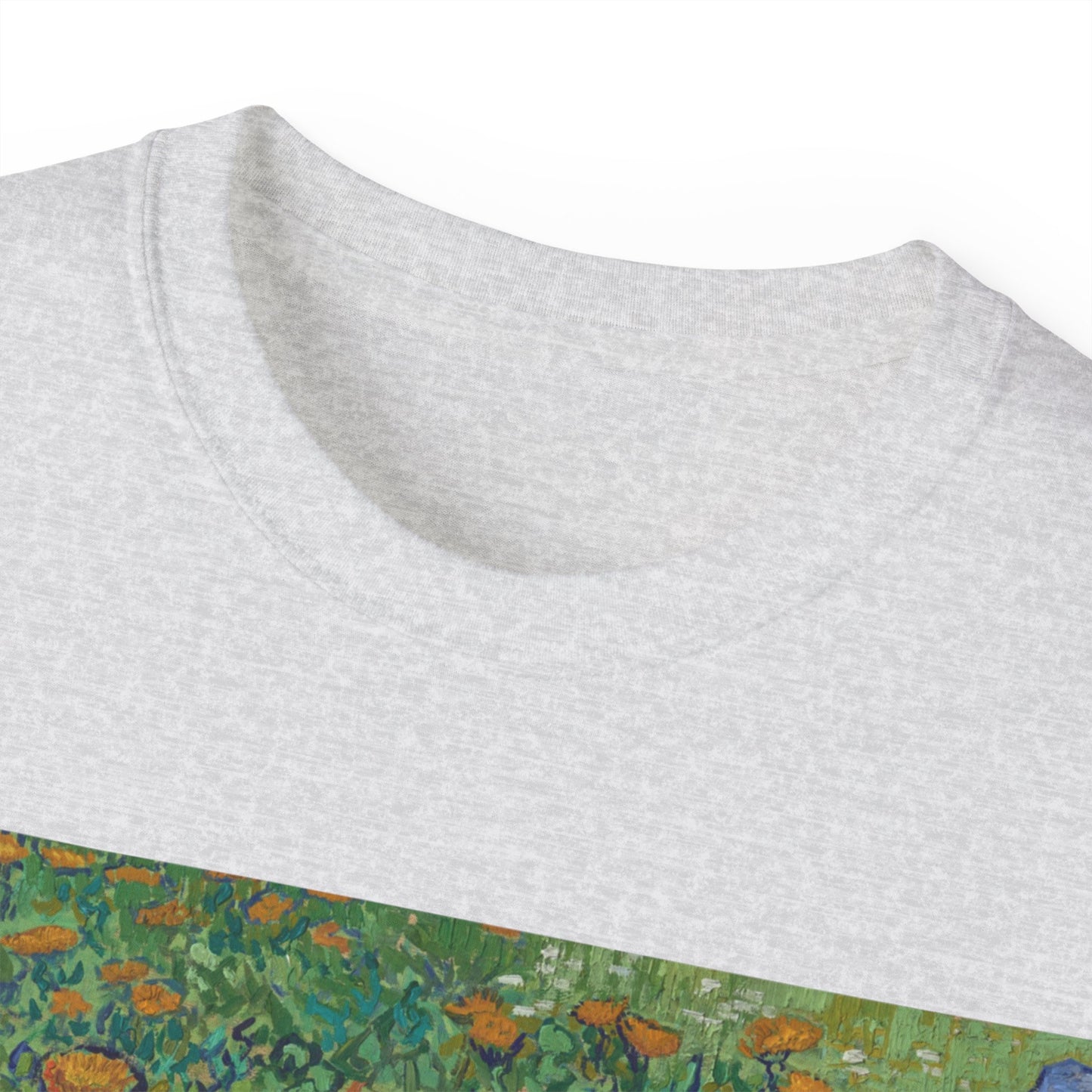 Camiseta unisex de algodón ultrafino con la imagen de los lirios rasgados de Van Gogh, 1889