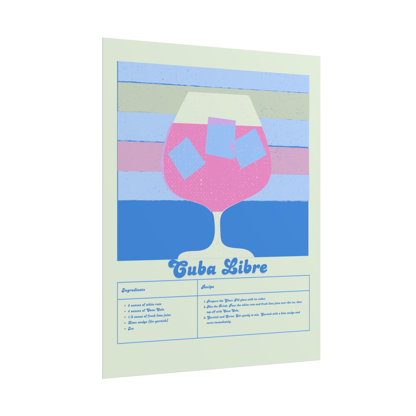 Cuba Libre Illustration Vertical Poster SMALL EU