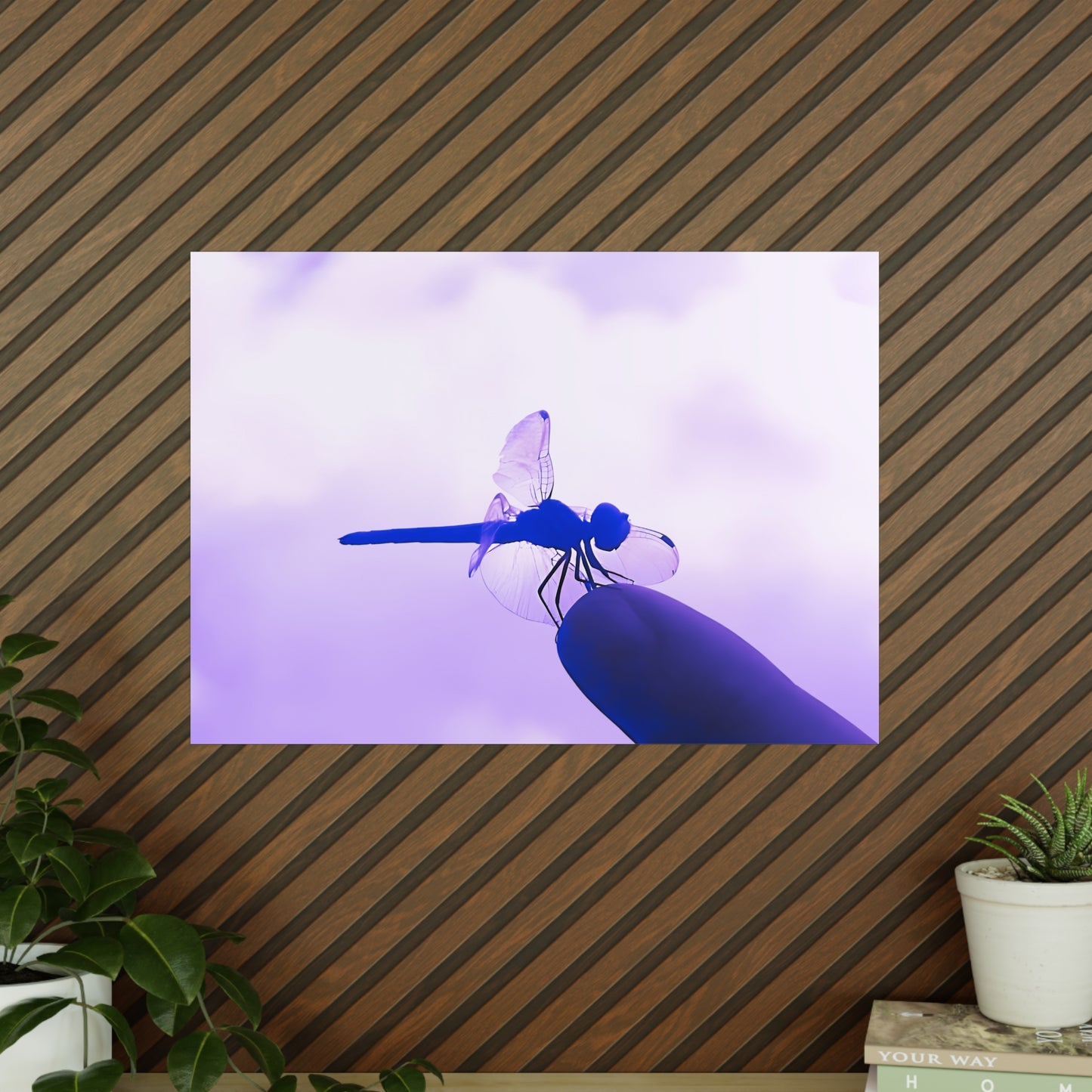 Dragonfly Violet Matte Photograph Horizontal Posters EU