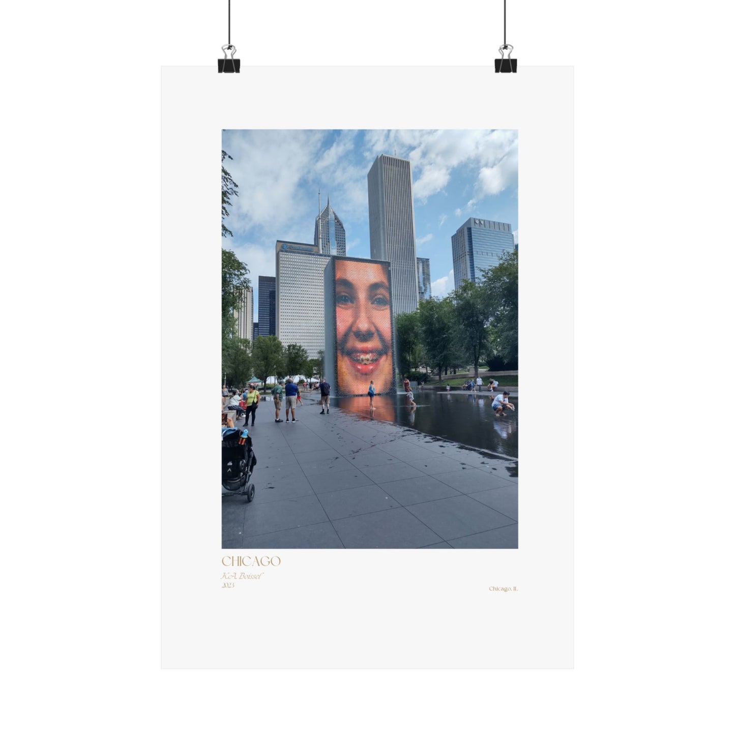 Carteles verticales con dos fotografías de Chicago