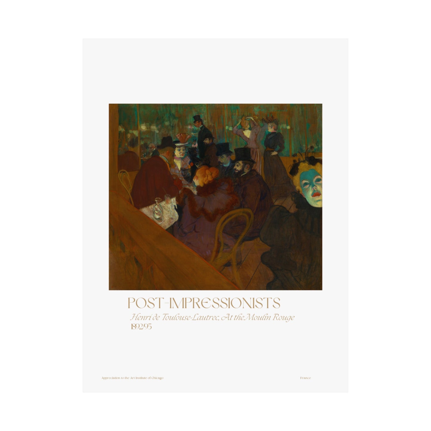 Henri de Toulouse-Lautrec, At the Moulin Rouge 1892/95 Vertical Poster