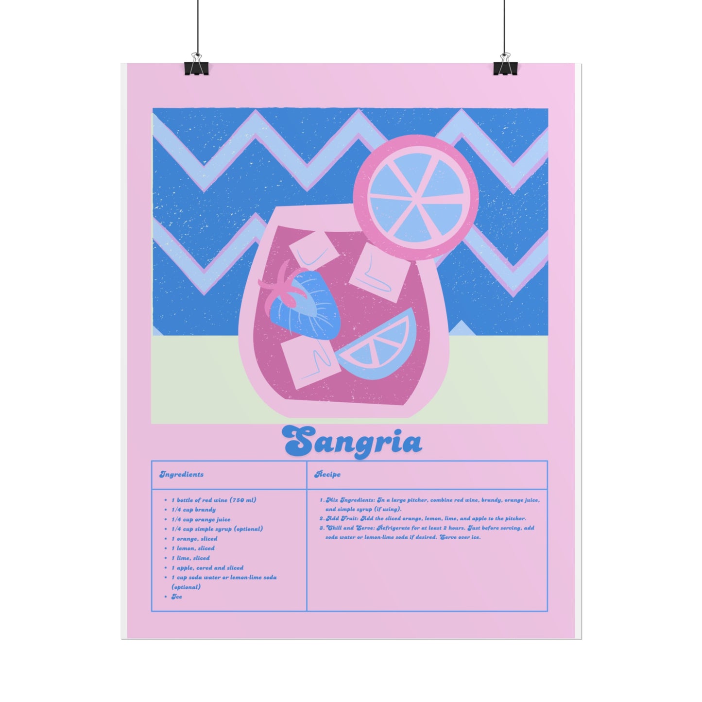 Sangria Illustration Vertical Poster SMALL EU