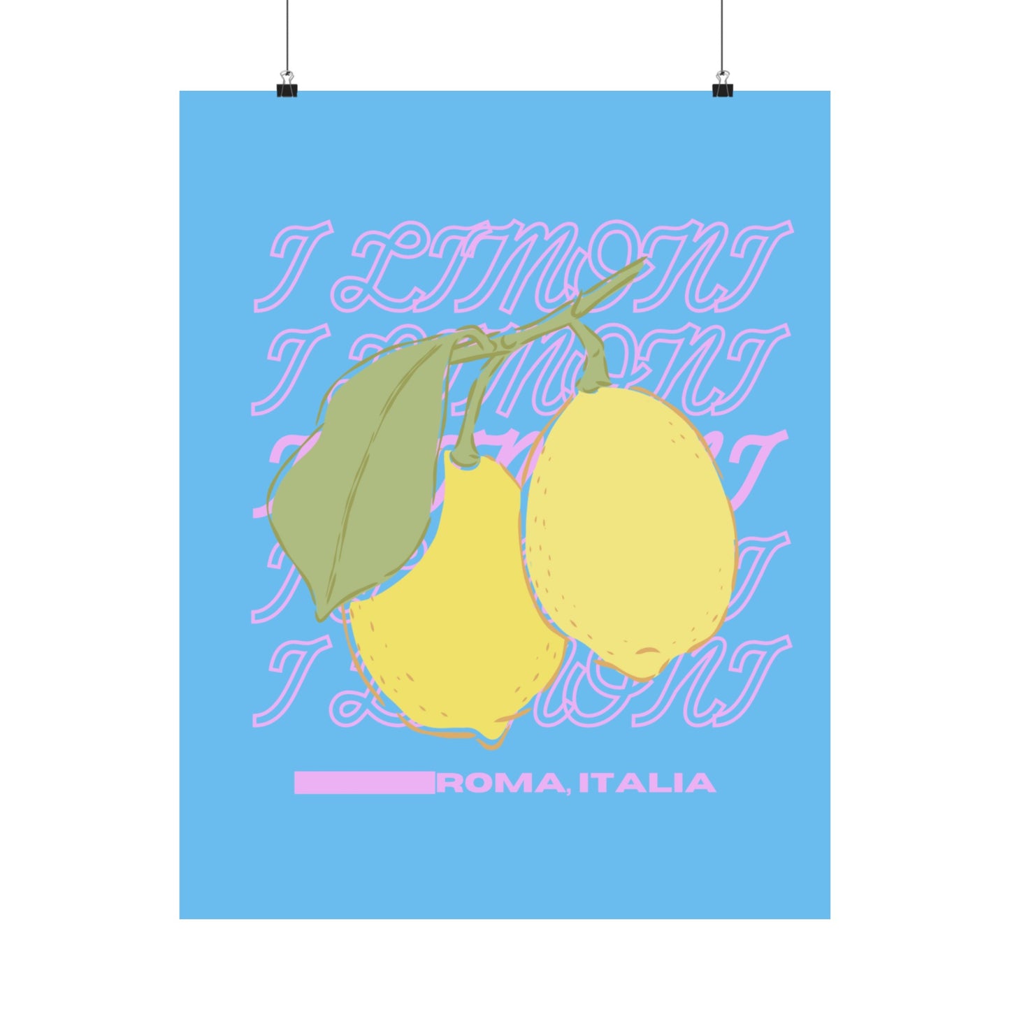 Lemons, Rome Italy Illustration Vertical Poster