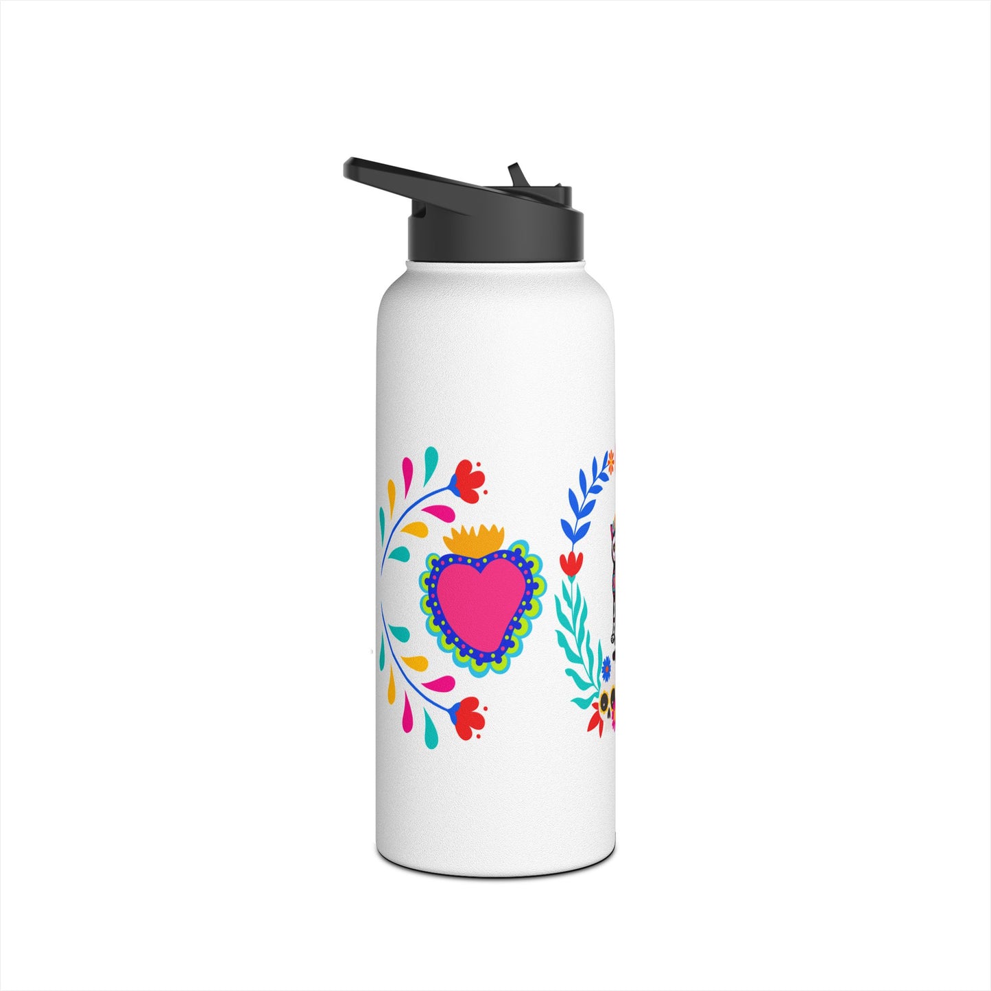 Día De La Kittie Stainless Steel Water Bottle, Standard Lid