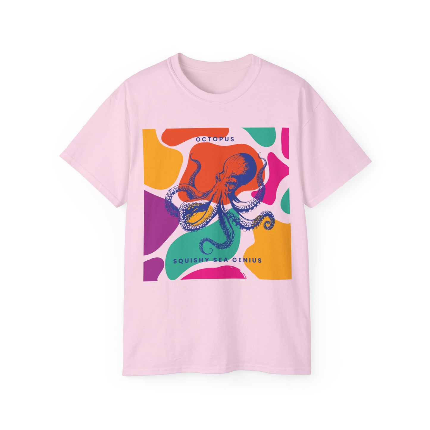 Camiseta unisex de algodón ultra suave con diseño de pulpo Squishy Sea Genius de la UE 