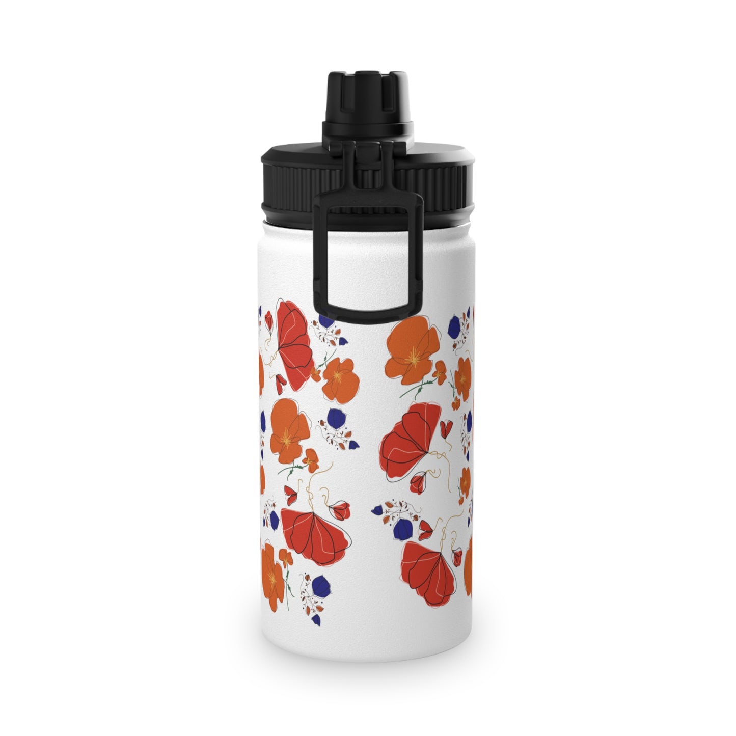 Poppies Steel Water Bottle, Standard Lid EU