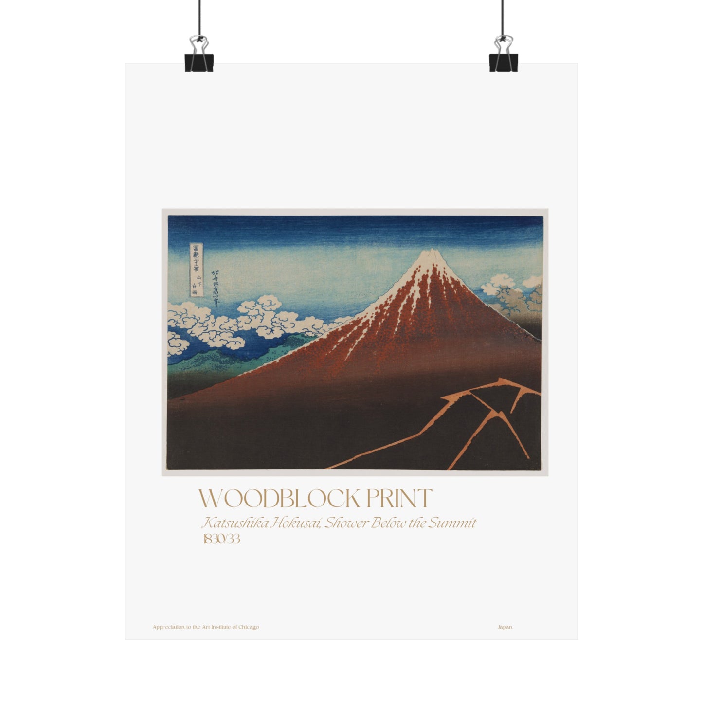 Katsushika Hokusai, Shower Below the Summit 1830/33 Vertical Poster