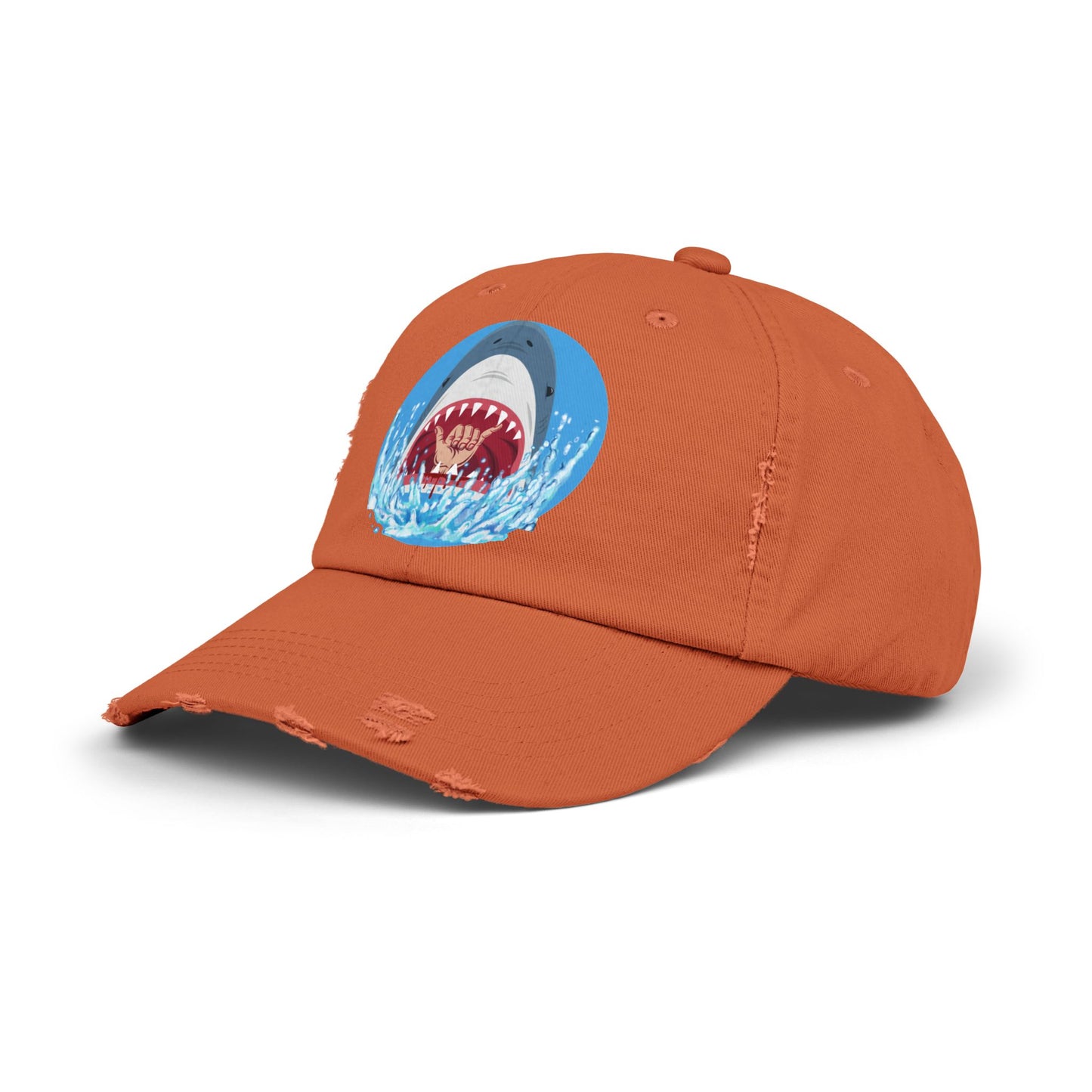 Surfin' Shark Unisex Distressed Cap