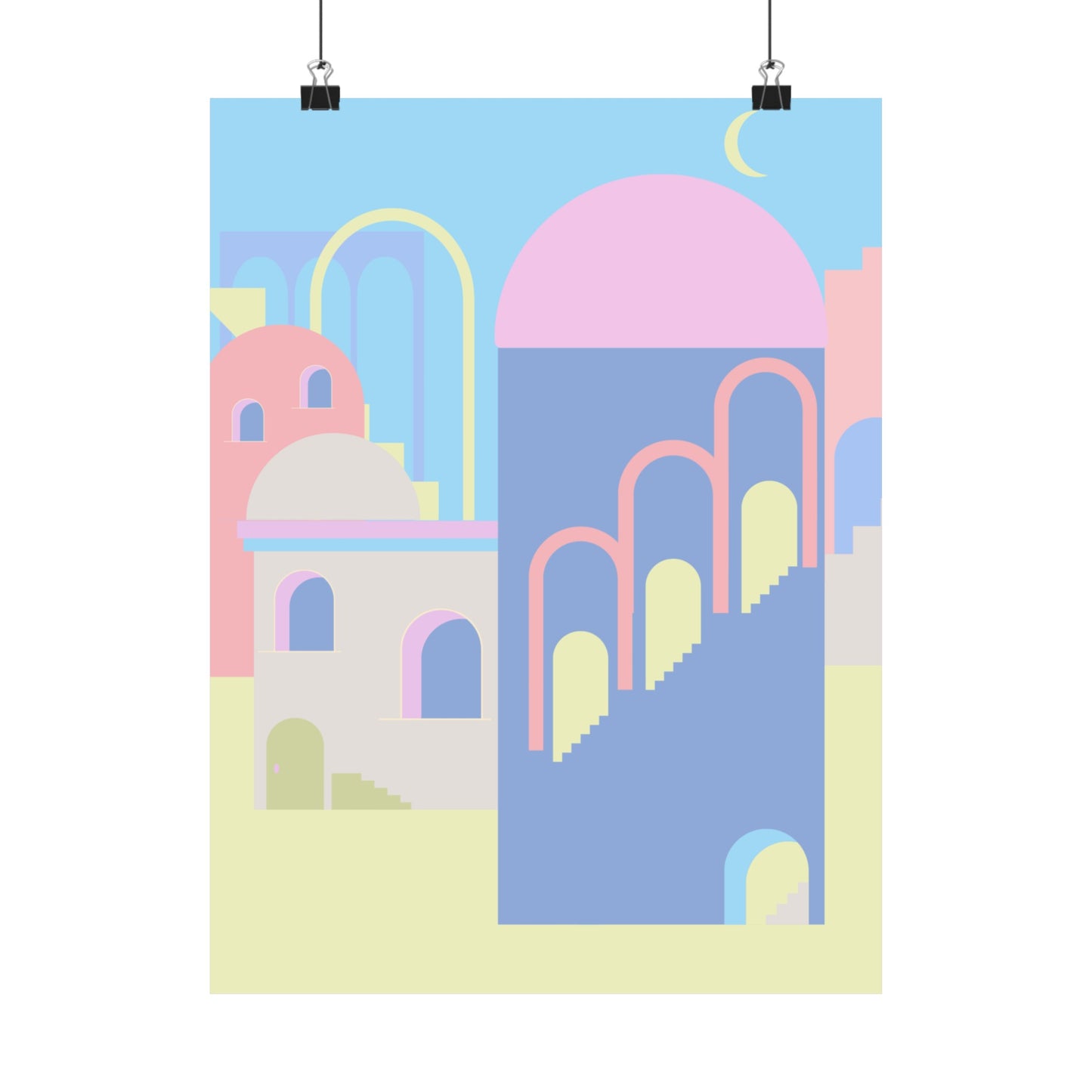 Arches and Domes Illustration Vertical Poster