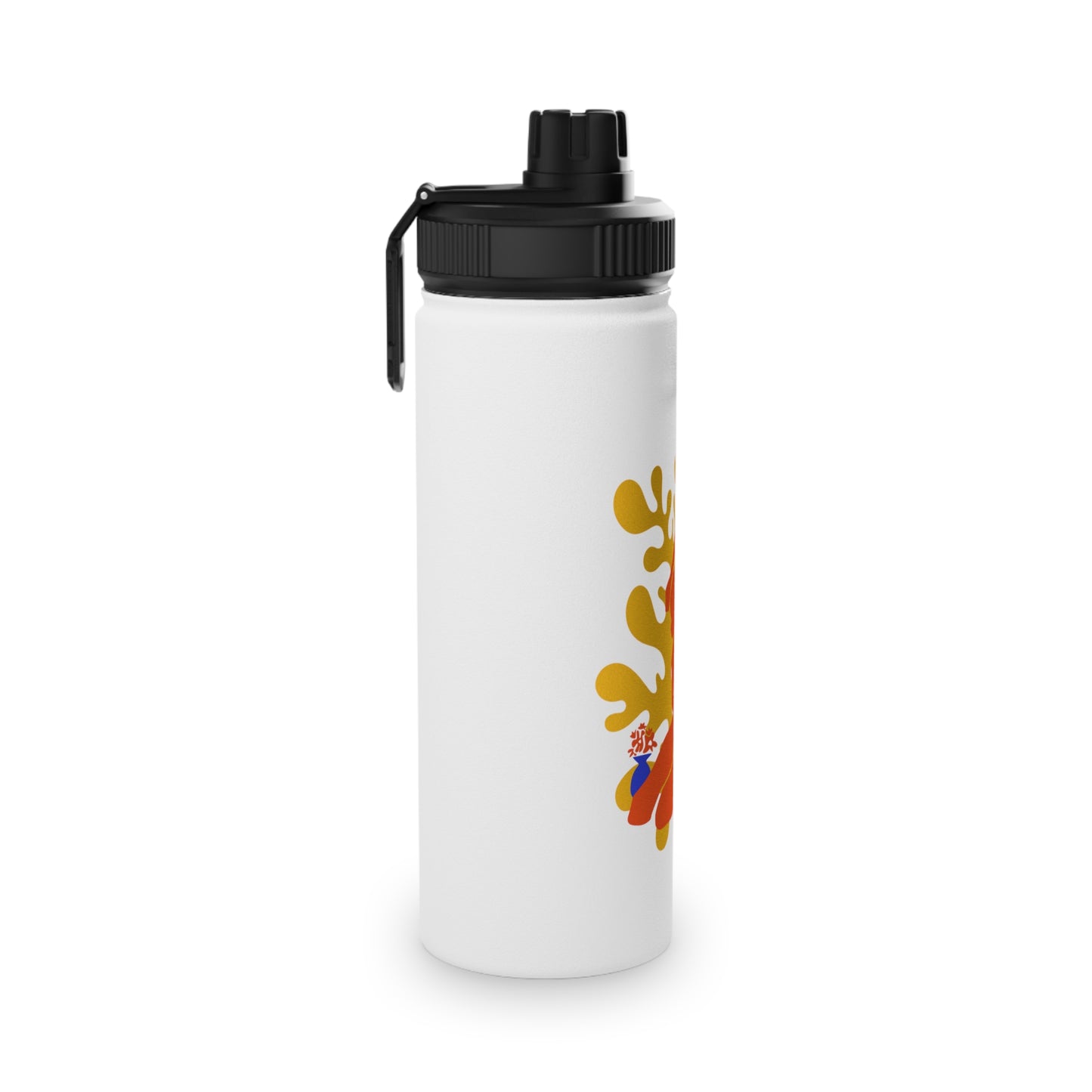 Woman, Cat, and Plant Steel Water Bottle, Standard Lid EU