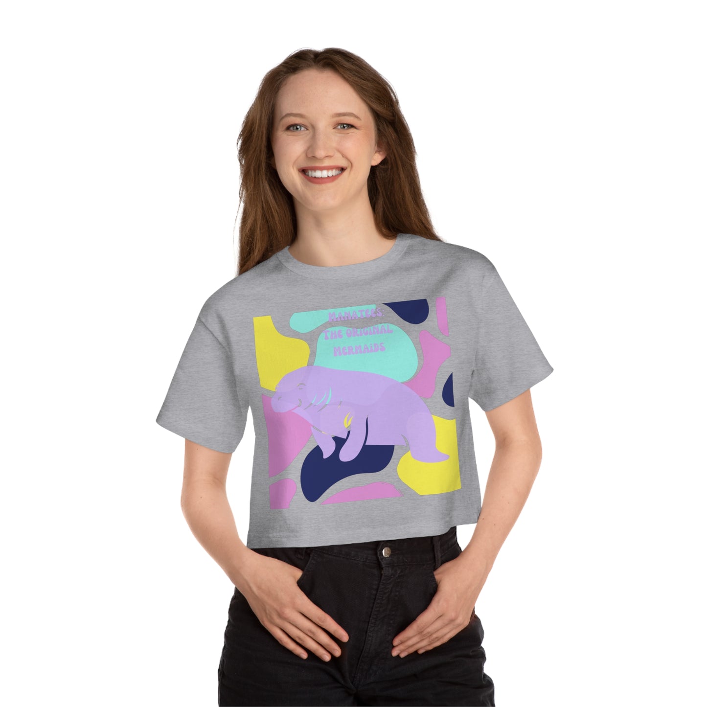 The Original Mermaid Manatee Champion Women's Heritage Cropped T-Shirt