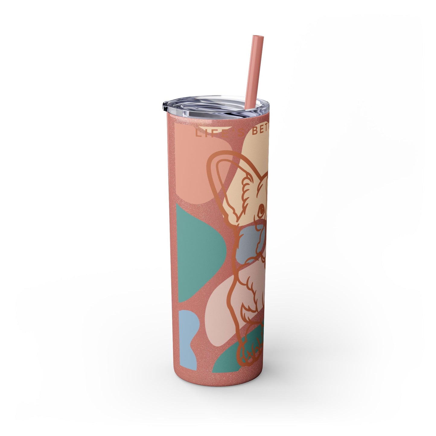 Cute Corgi Skinny Tumbler with Straw, 20oz