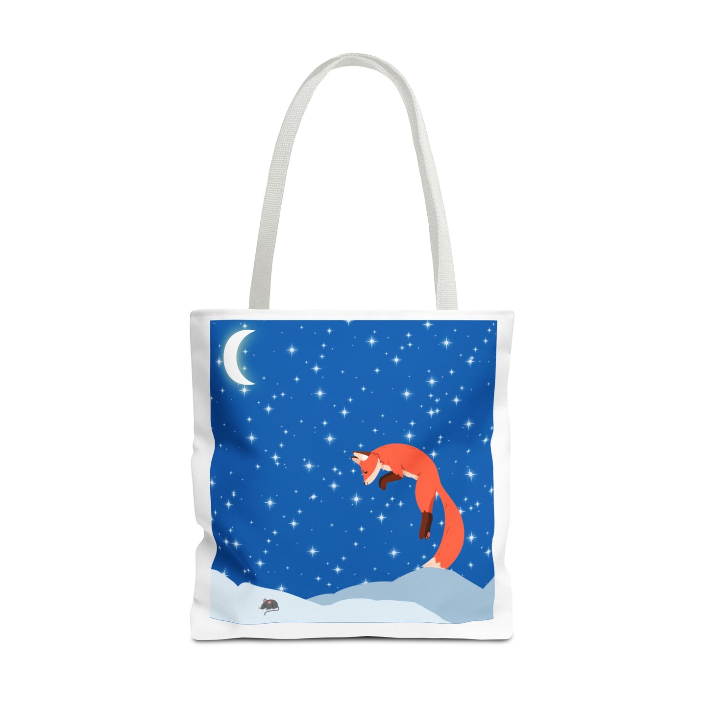 Snow Jumping Fox Tote Bag