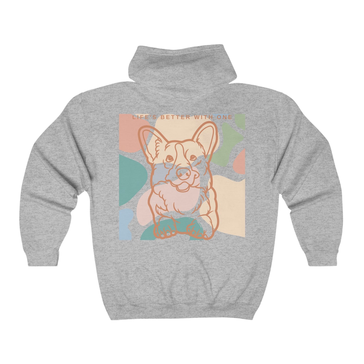 Cute Corgi Unisex Heavy Blend™ Full Zip Hooded Sweatshirt EU