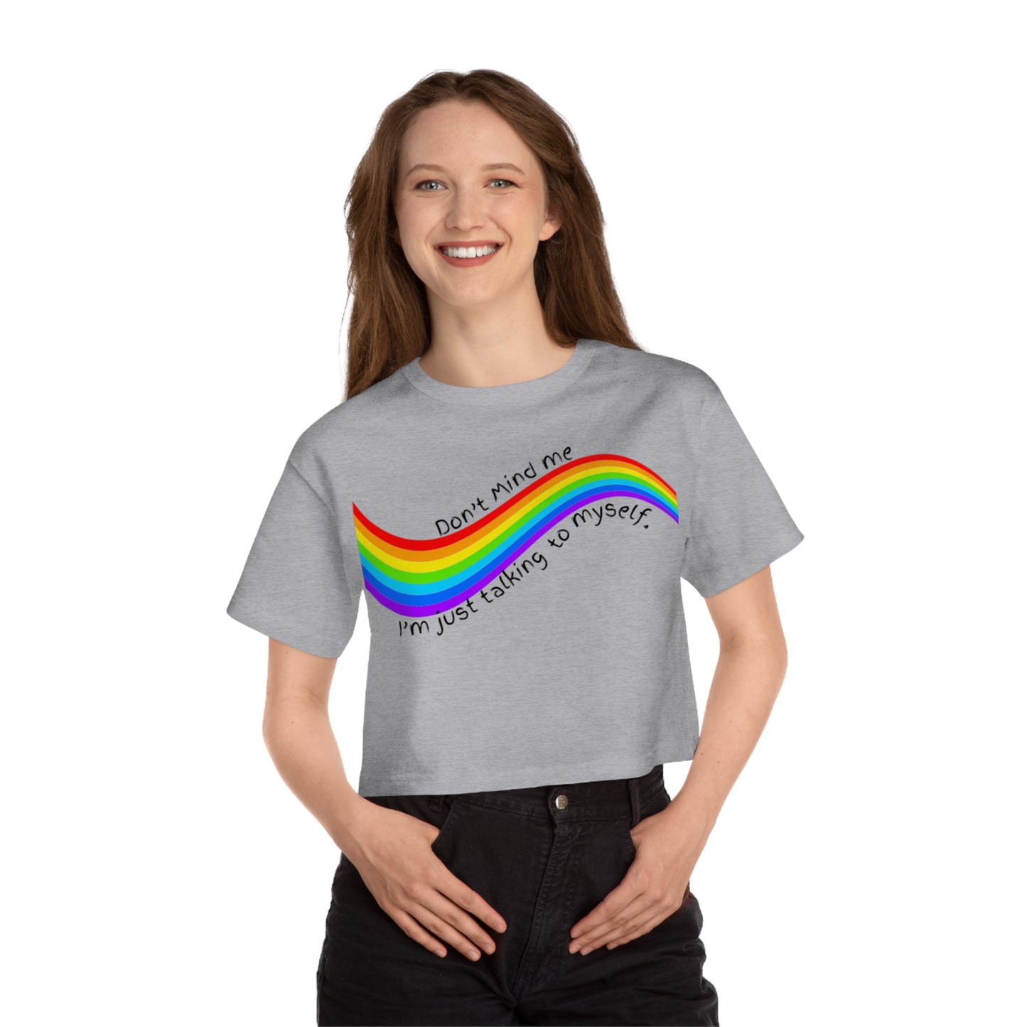 Talking to Myself Rainbow Champion Women's Heritage Cropped T-Shirt