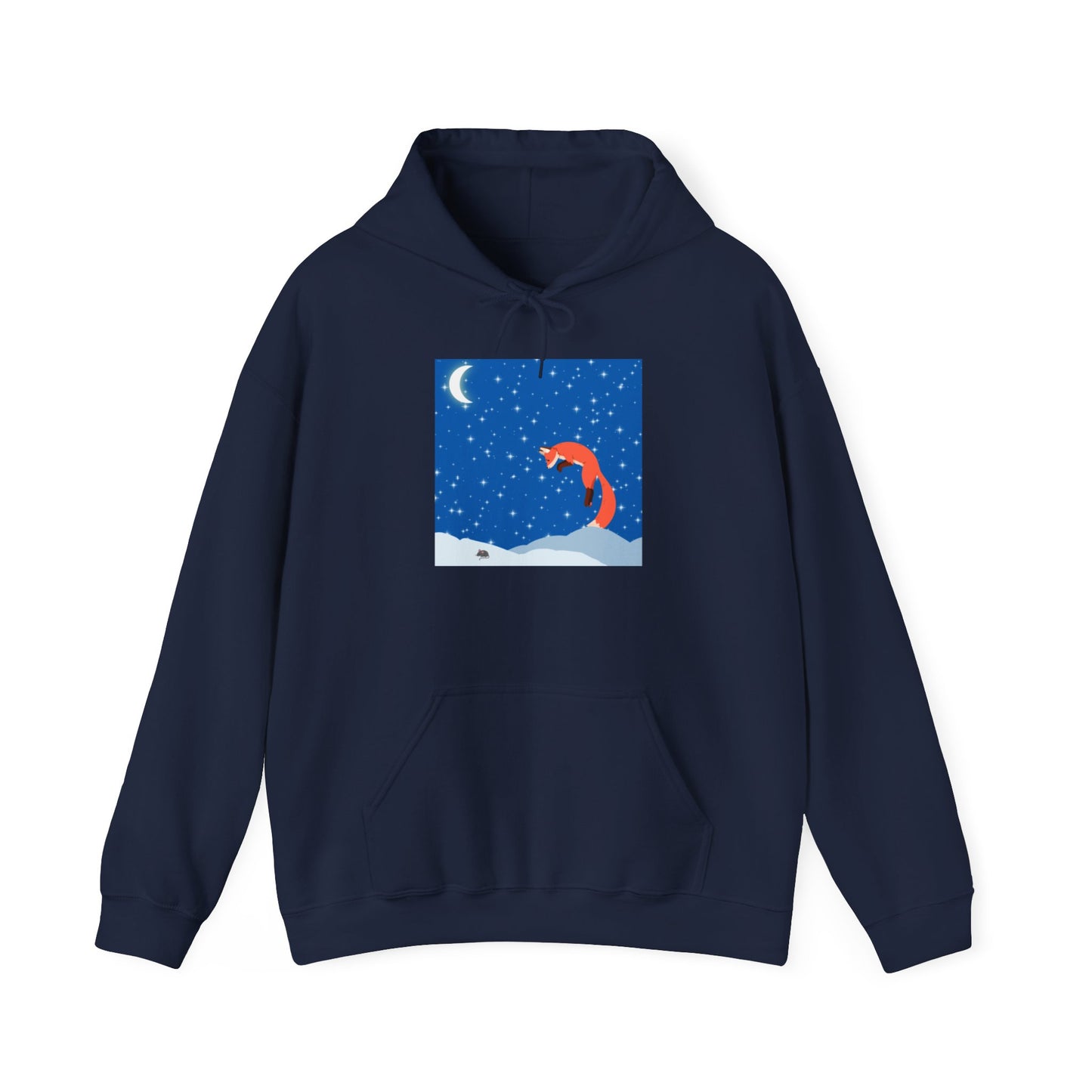 Sudadera unisex con capucha y mezcla pesada Snow Jumping Fox 