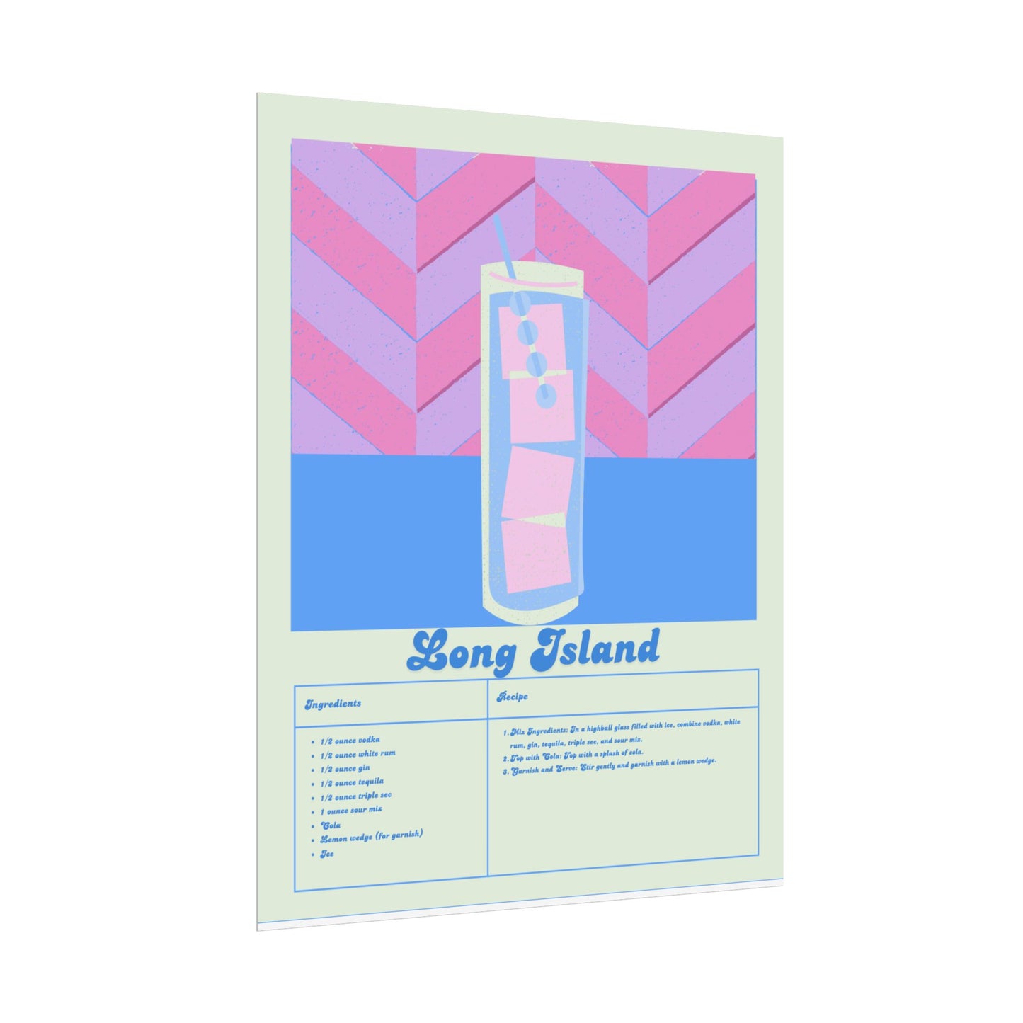 Long Island Illustration Vertical Poster SMALL EU