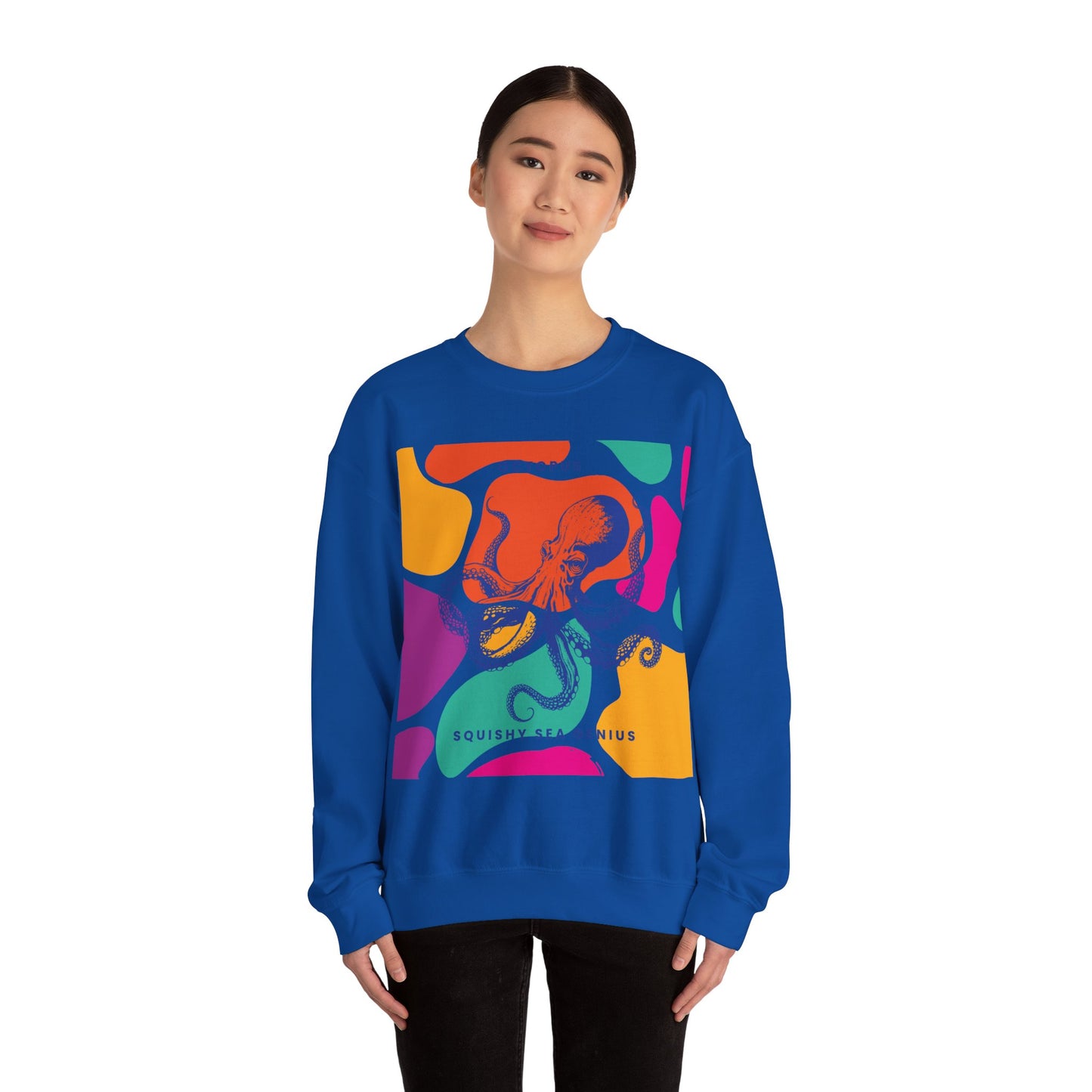 Squishy Sea Genius Octopus Unisex Heavy Blend™ Crewneck Sweatshirt Eu