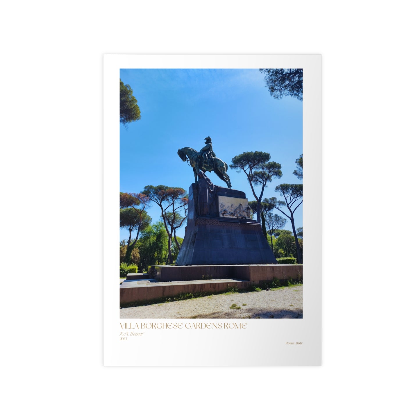 Villa Borghese Gardens Rome Matte Photograph Vertical Posters EU