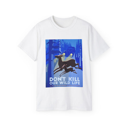 Camiseta de algodón ultra fino con ilustración Don't Kill de la UE