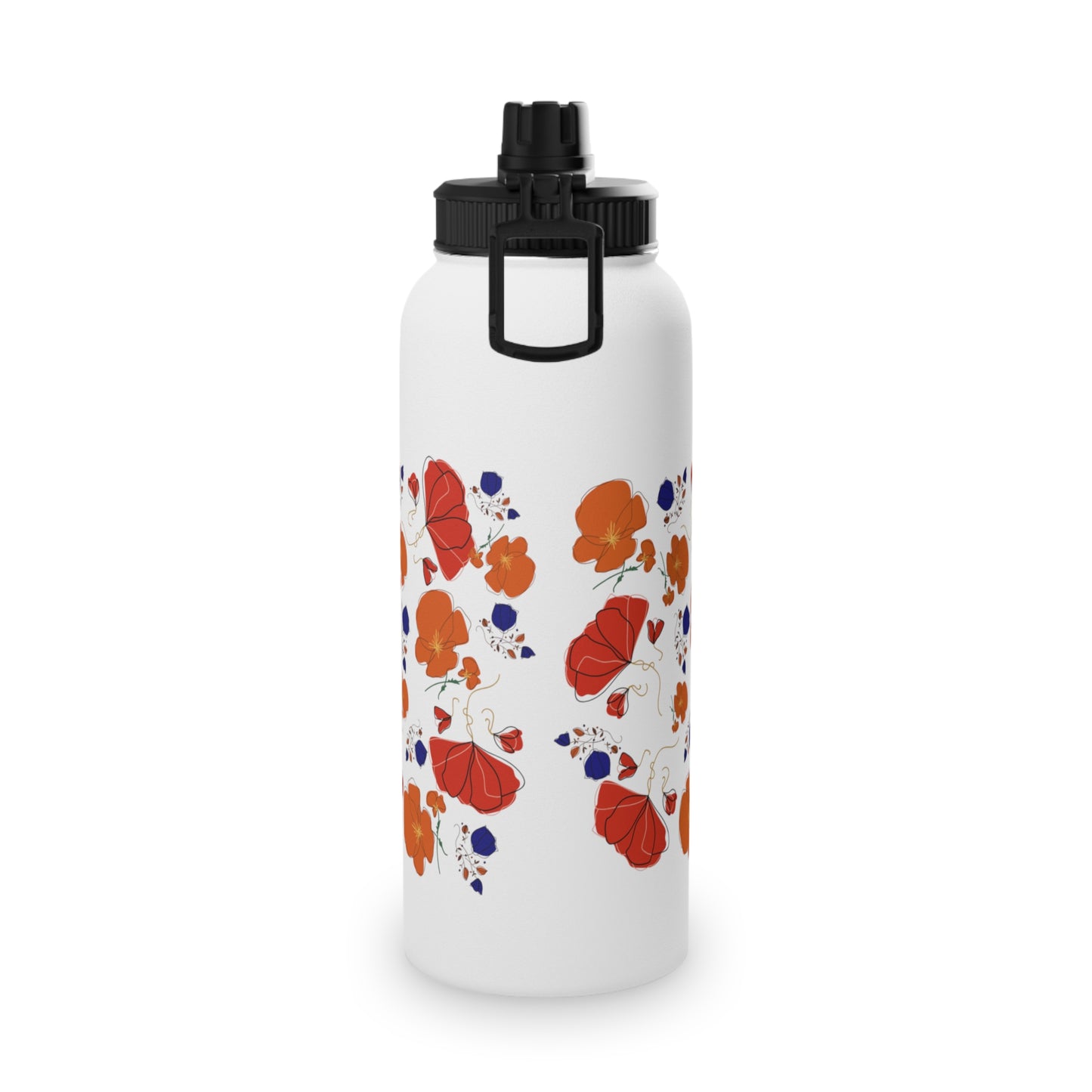 Poppies Steel Water Bottle, Standard Lid EU