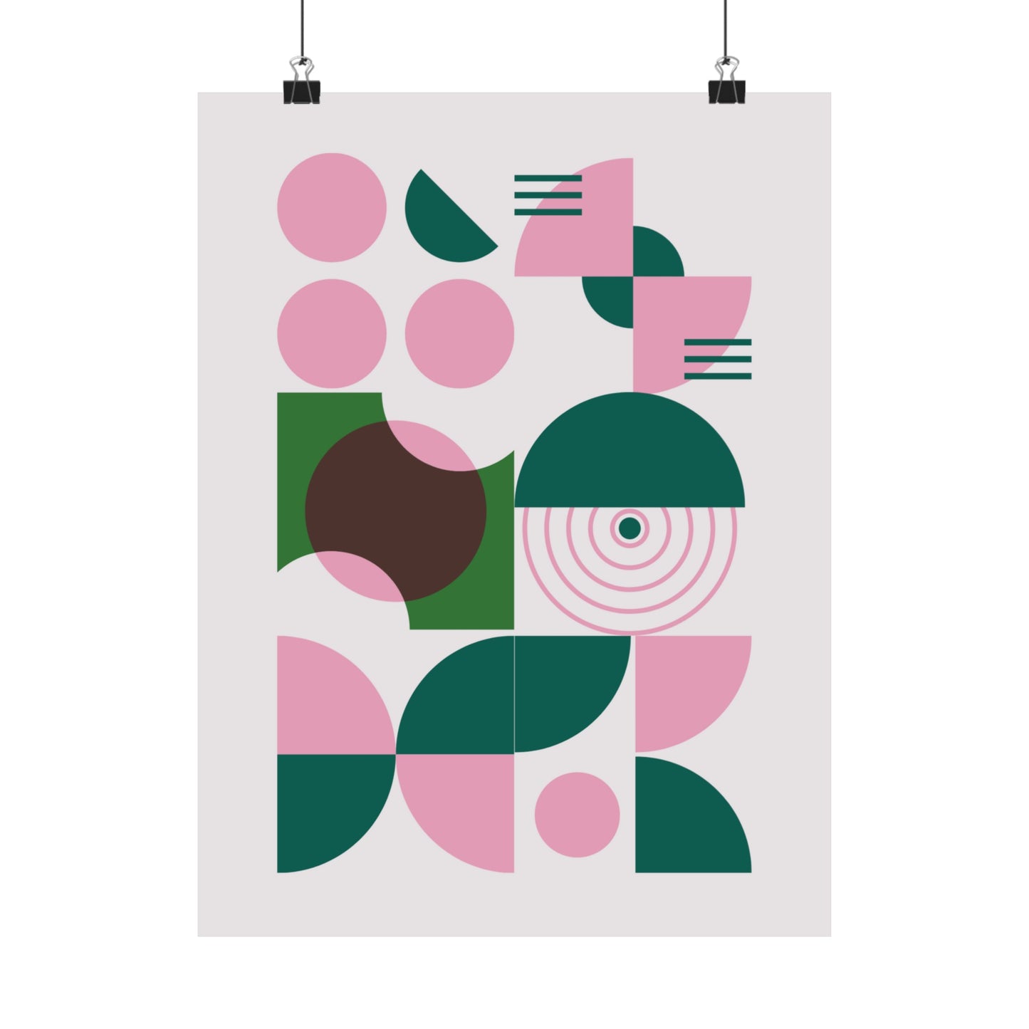 Circles in Green and Pink Illustration Vertical Poster