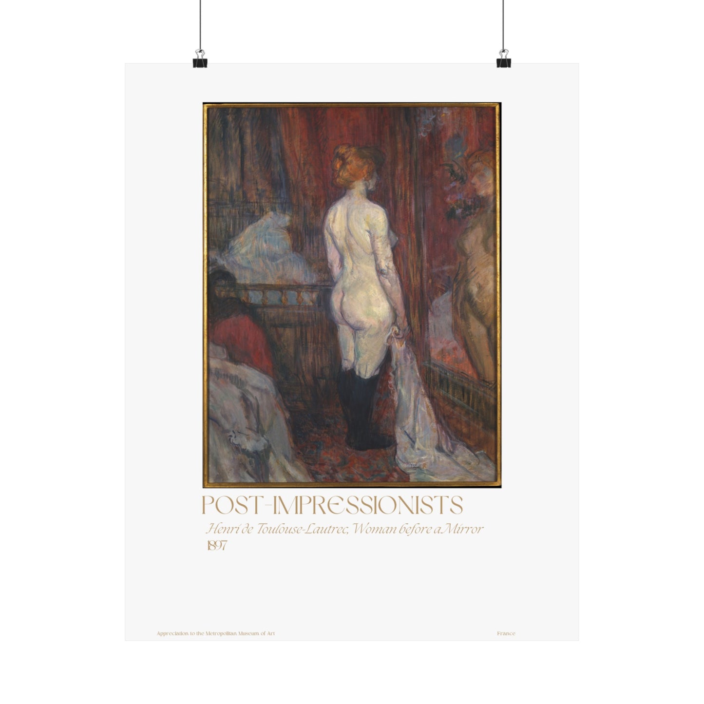 Henri de Toulouse-Lautrec, Woman before a Mirror 1897 Vertical Poster