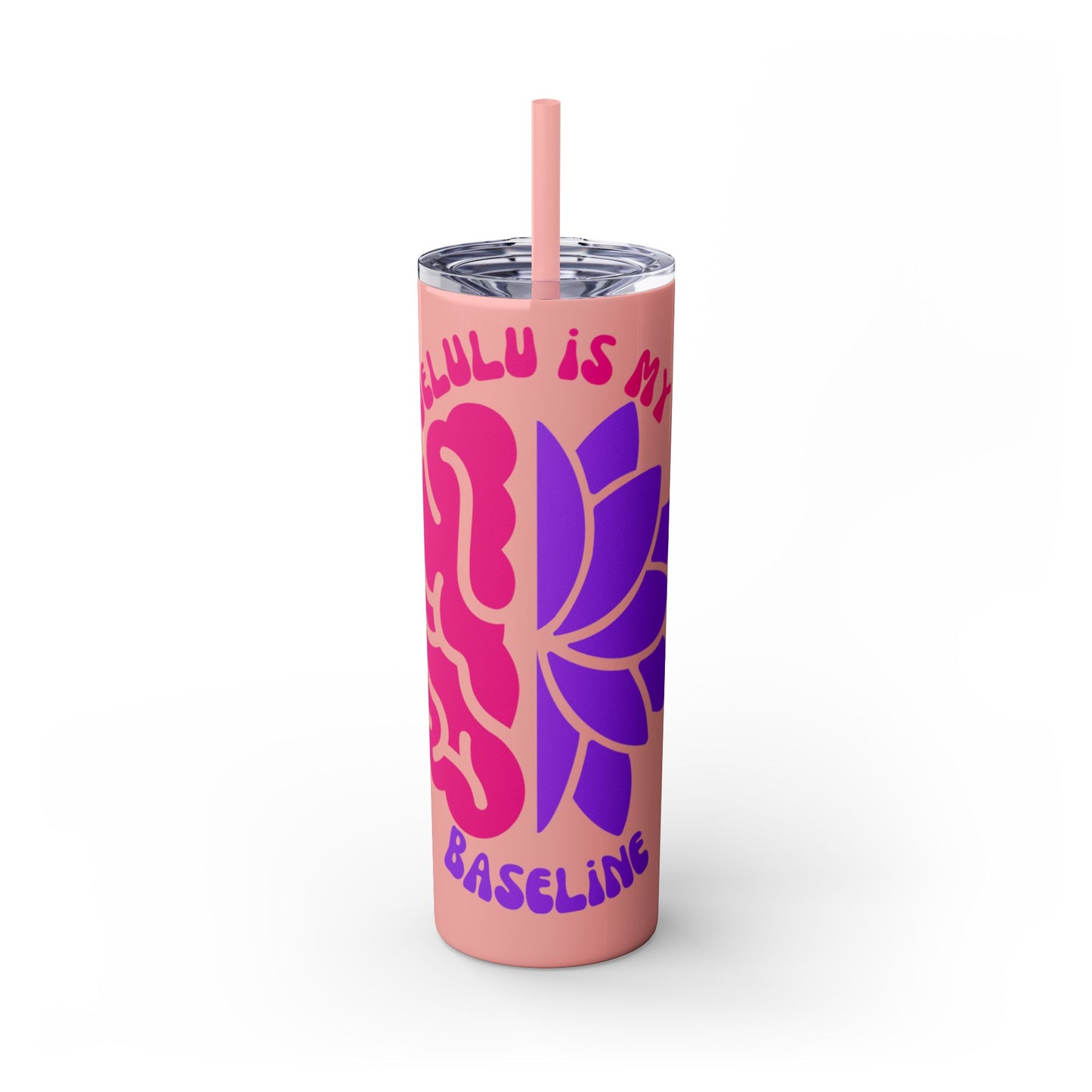 Delulu is My Baseline Tumbler with Straw, 20oz