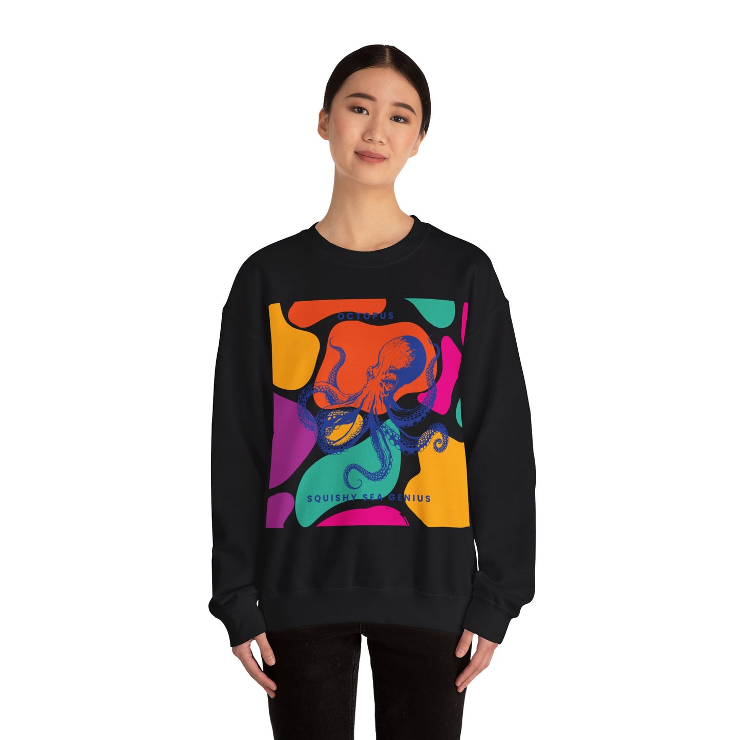 Squishy Sea Genius Octopus Unisex Heavy Blend™ Crewneck Sweatshirt Eu