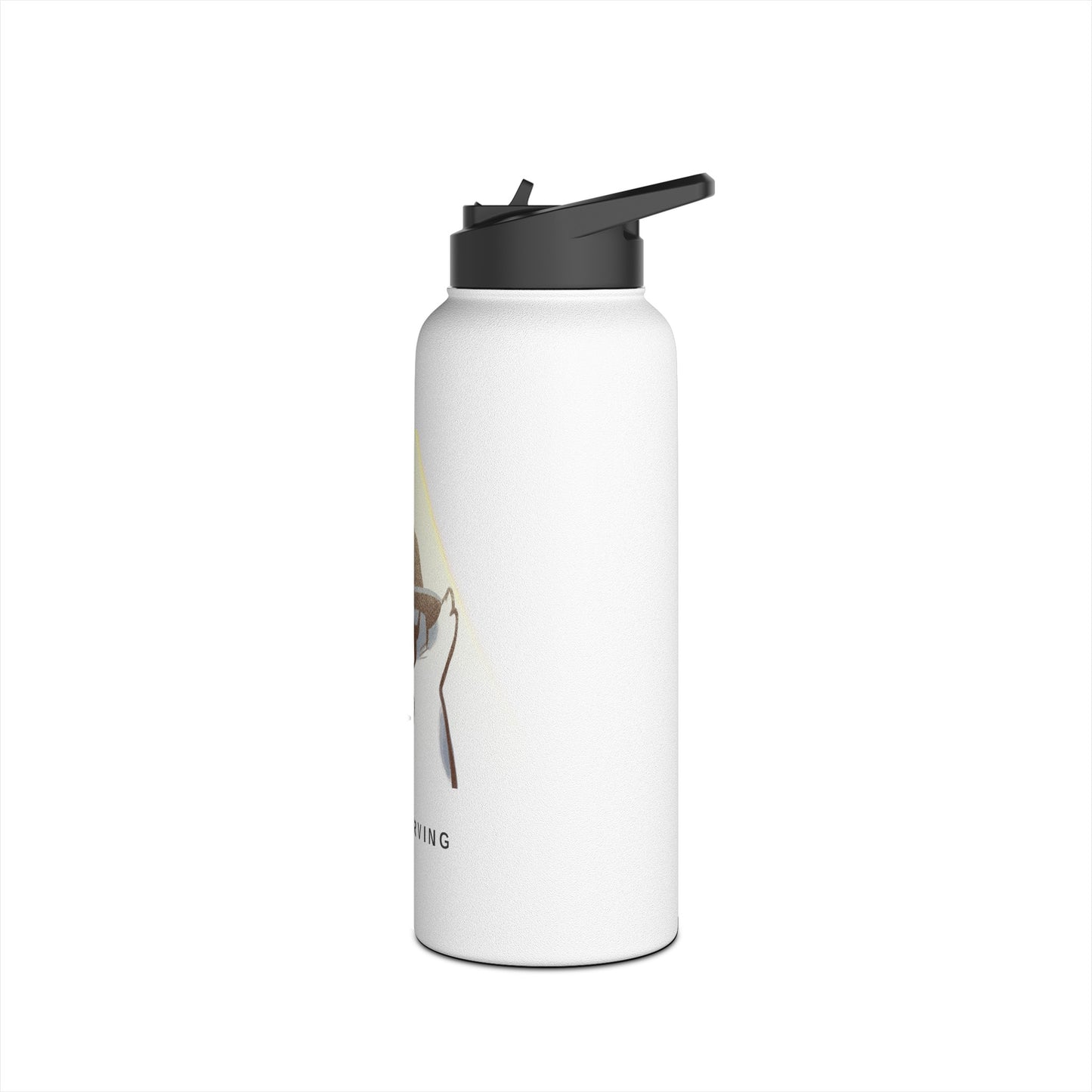 Blues Cat Stainless Steel Water Bottle, Standard Lid