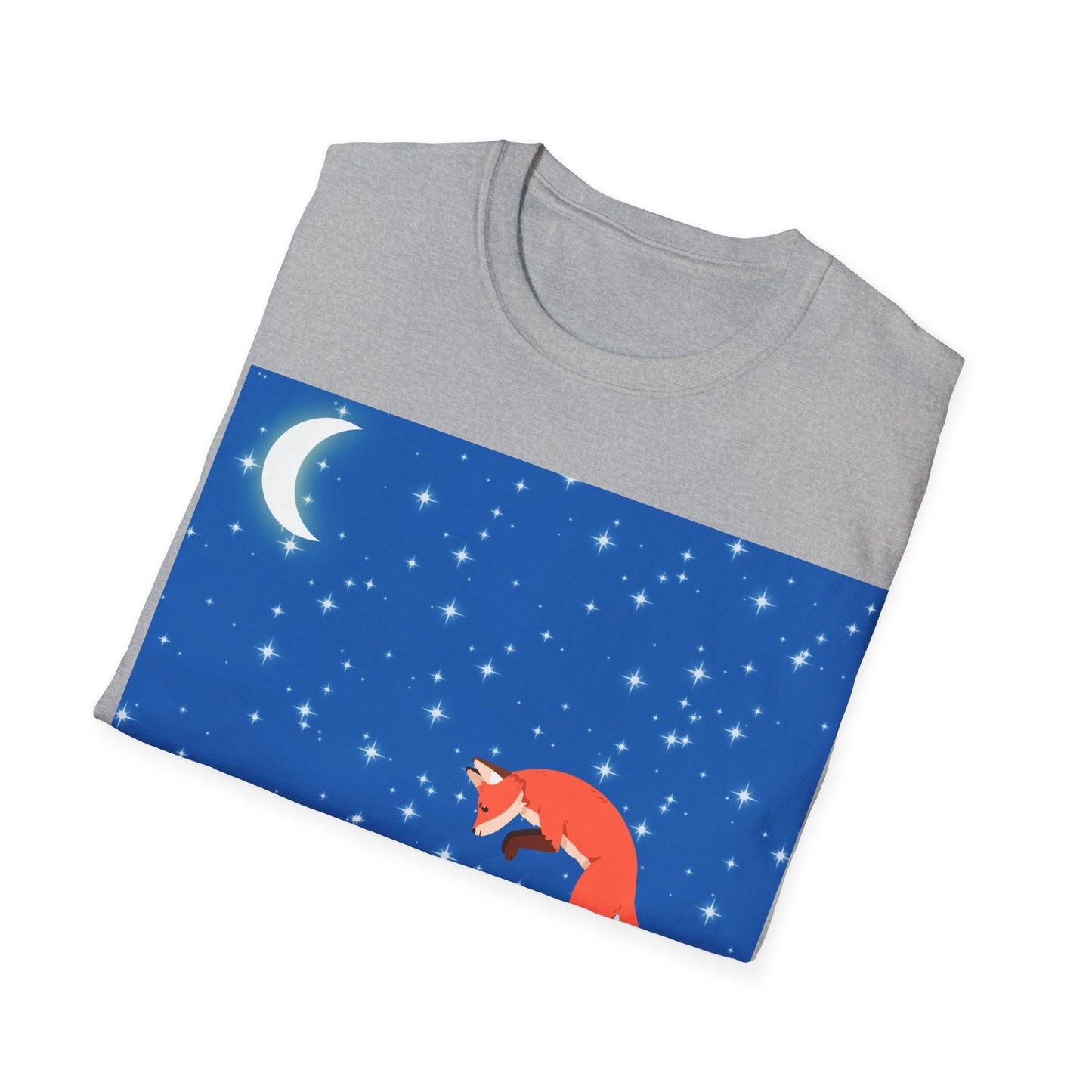 Snow Jumping Fox Unisex Softstyle T-Shirt