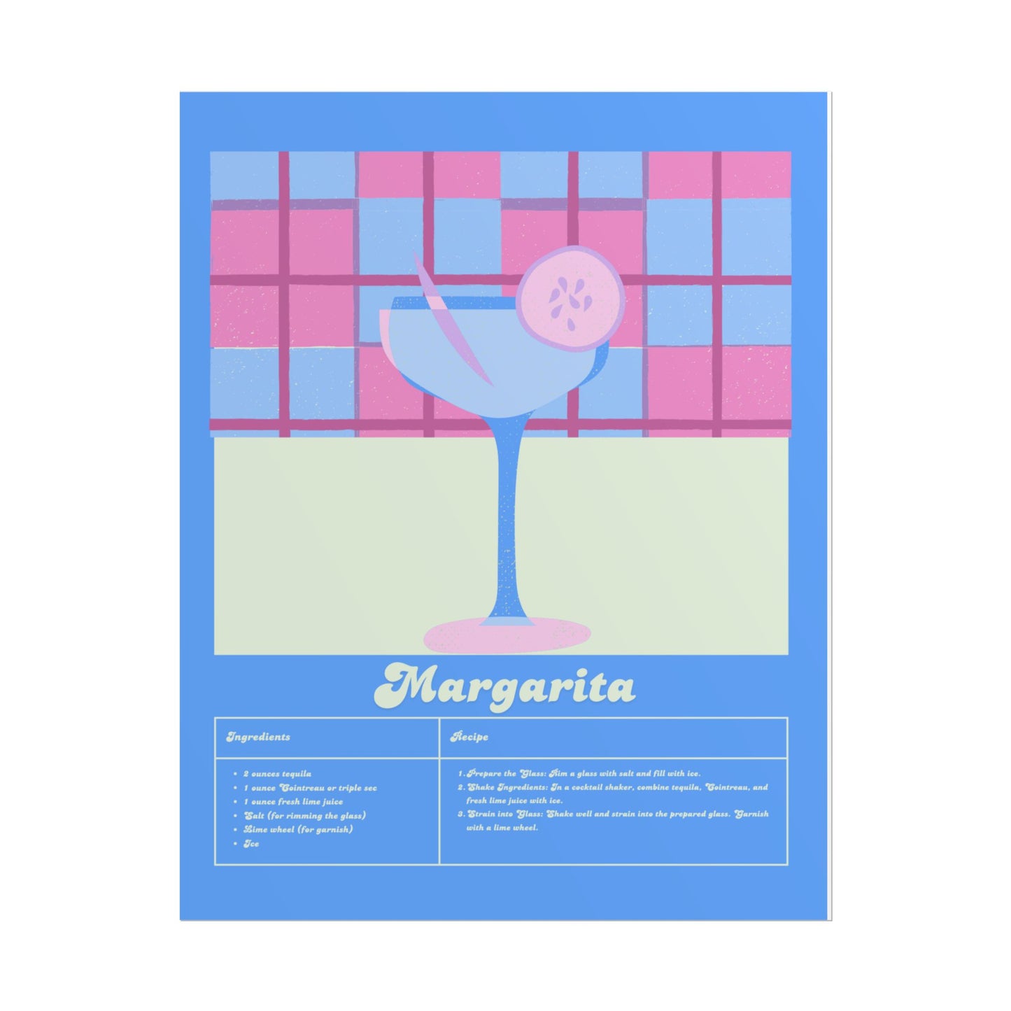 Margarita Illustration Vertical Poster SMALL EU