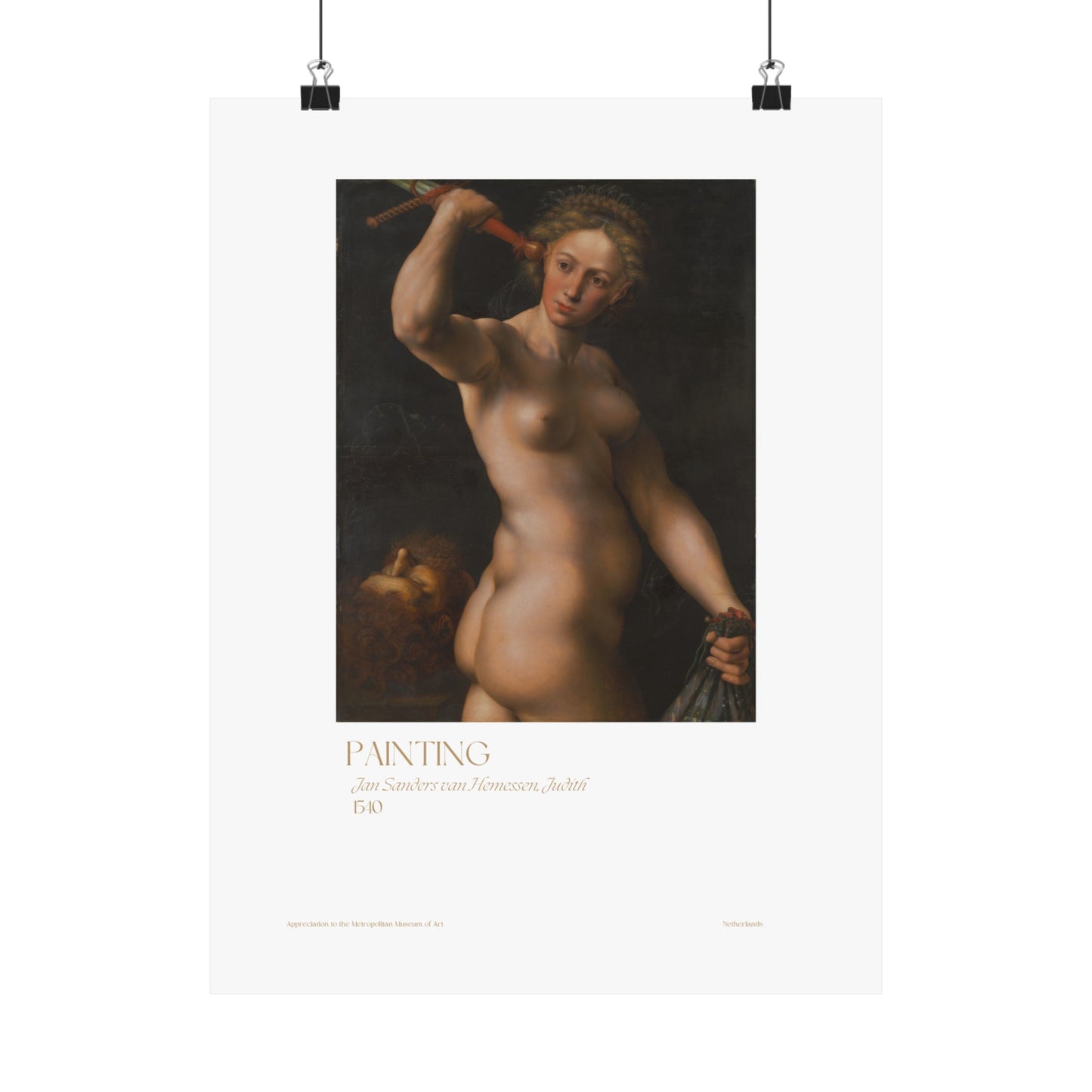 Jan Sanders van Hemessen, Judith 1540 Vertical Posters