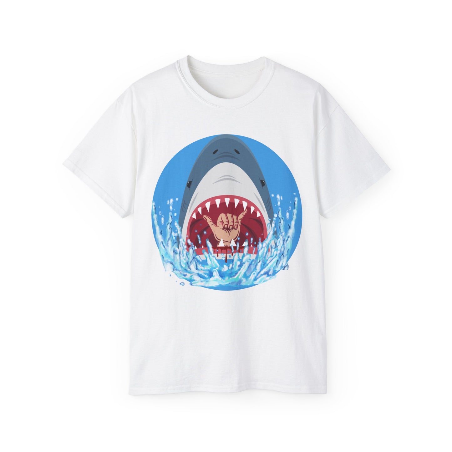 Camiseta unisex de algodón ultrafino Surfin' Shark de la UE 