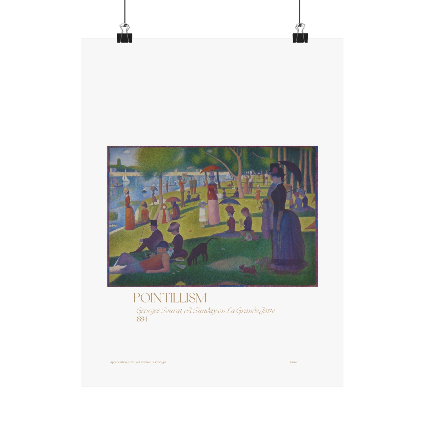 Georges Seurat, A Sunday on La Grande Jatte 1881 Vertical Poster