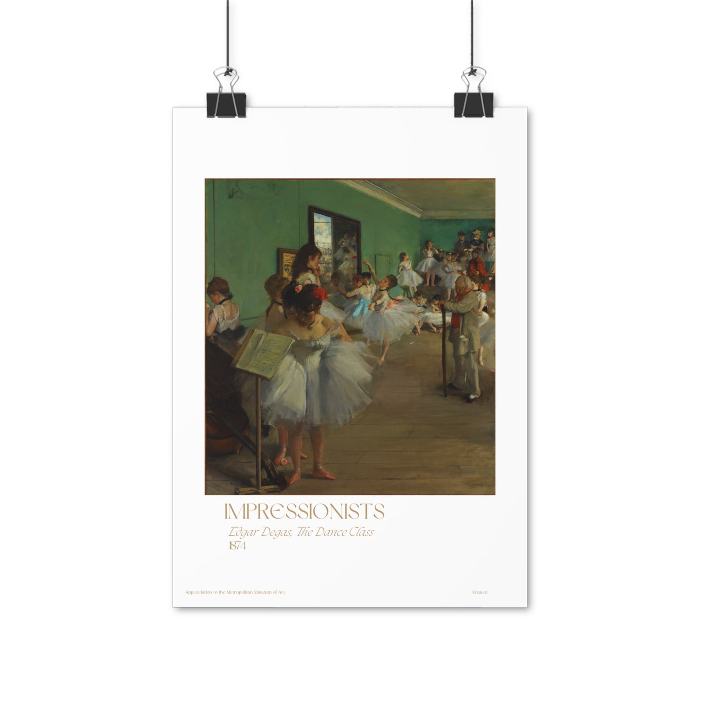 Edgar Degas, The Dance Class 1874 Vertical Poster EU